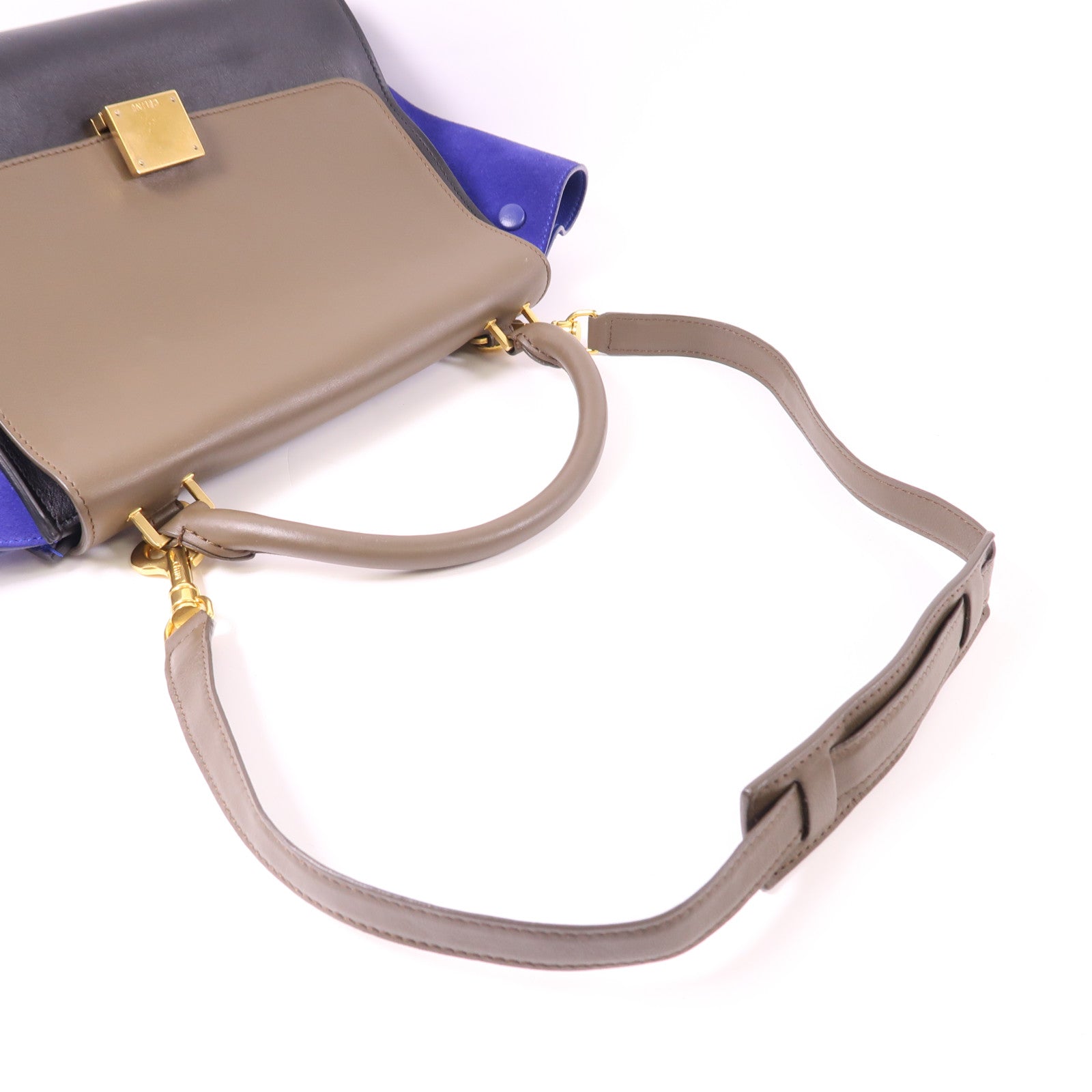 CELINE 牛皮皮革Trapeze金扣手挽肩背兩用袋