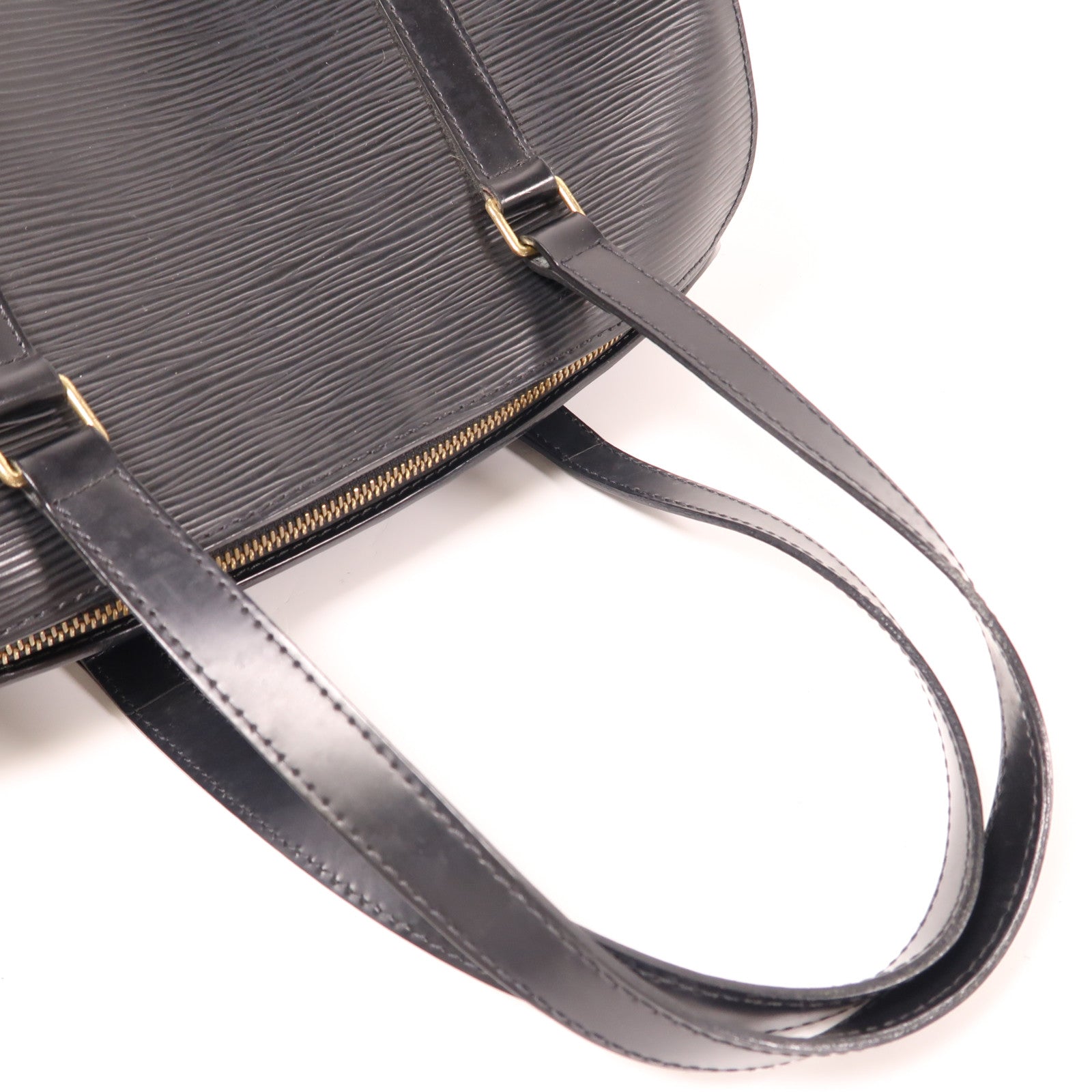 LOUIS VUITTON Epi Soufflot金扣肩背袋黑色