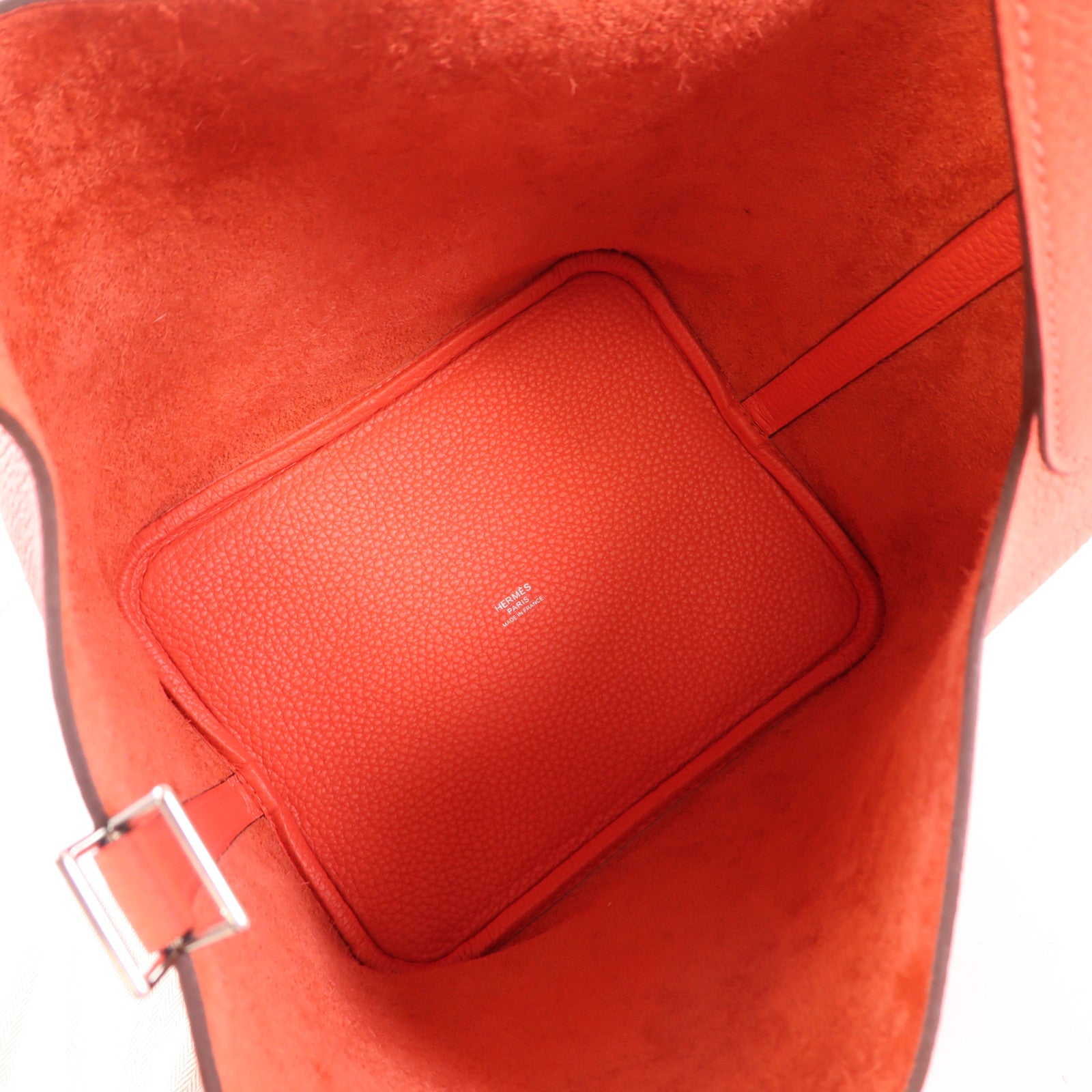 HERMES Clemence皮革Picotin MM銀扣手挽袋Rose Jaipur