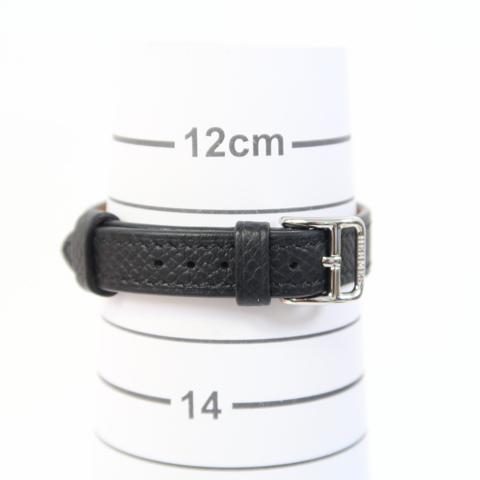 HERMES Heure H XS不鏽鋼/皮革帶手錶石英機芯黑色