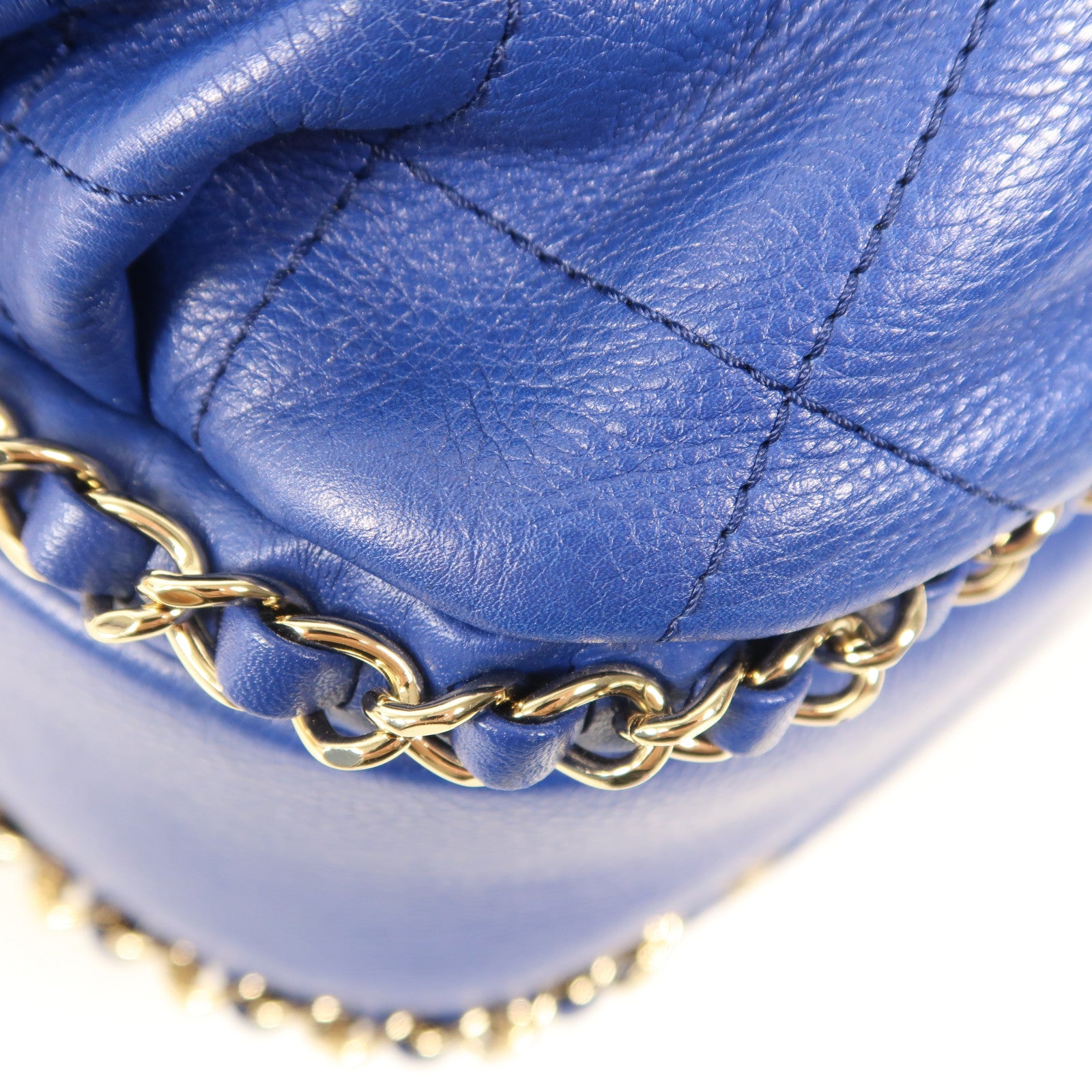 CHANEL 牛皮皮革Chain Shoulder金扣鏈帶肩背袋