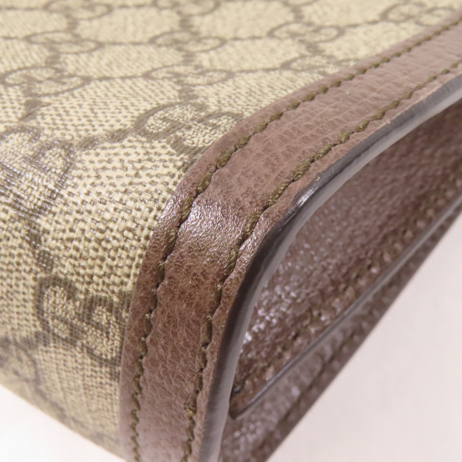 GUCCI 【激減優惠】塗層帆布GG Supreme Ophidia金扣鏈帶肩背袋啡色