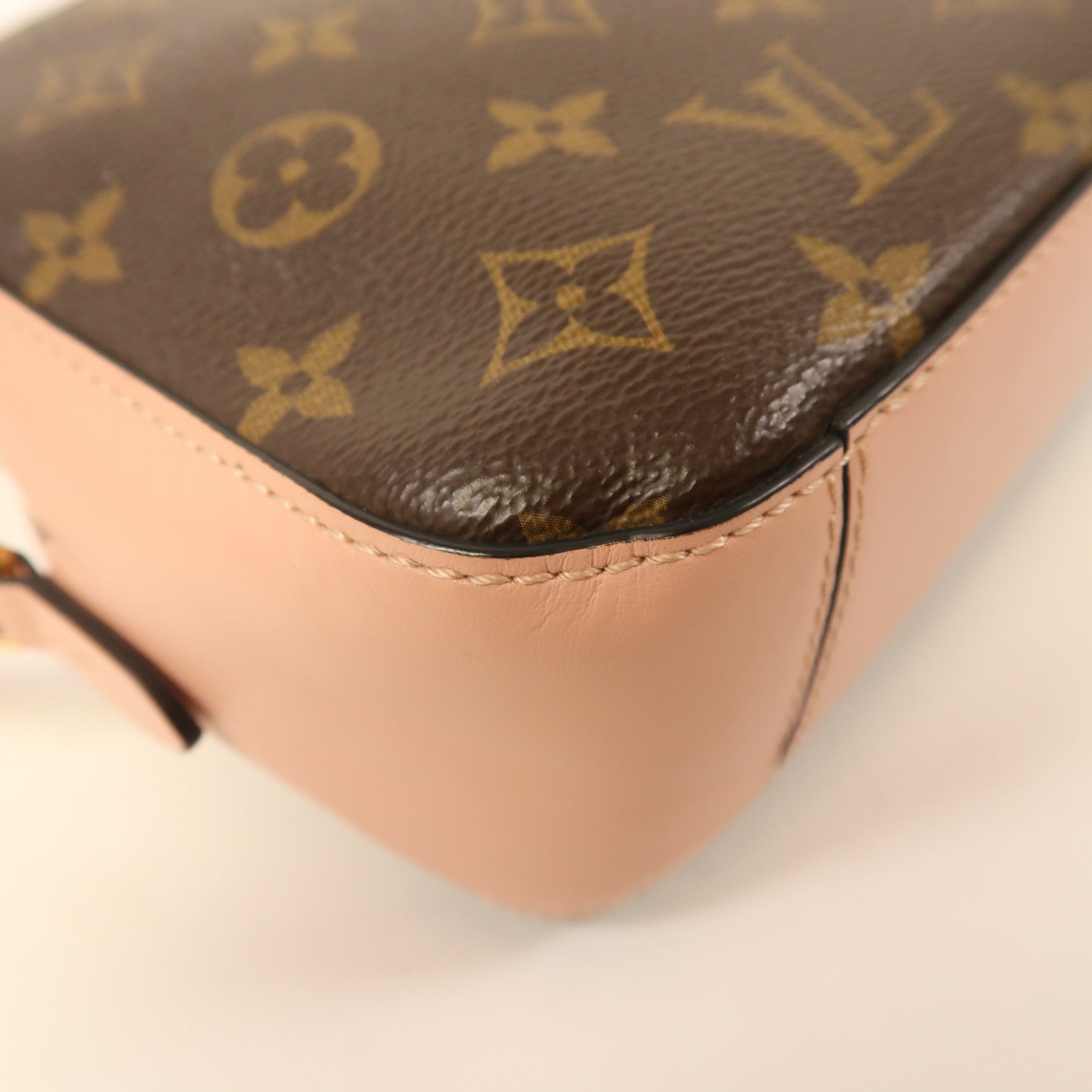 LOUIS VUITTON 【激減優惠】Monogram Saintonge金扣手挽肩背兩用袋粉紅色/啡色