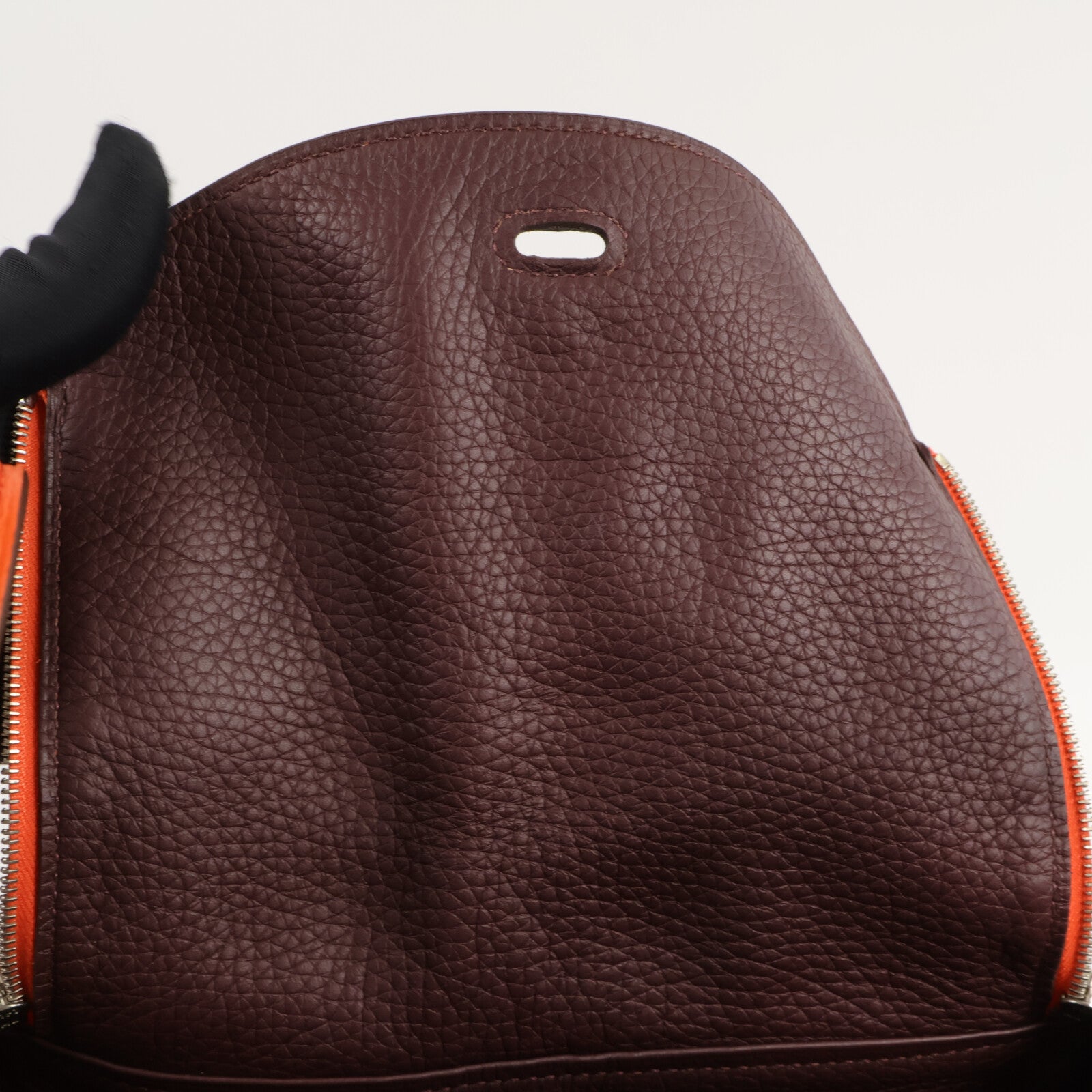 HERMES Clemence皮革Lindy 26手挽肩背兩用袋Orange Poppy/Bordeau