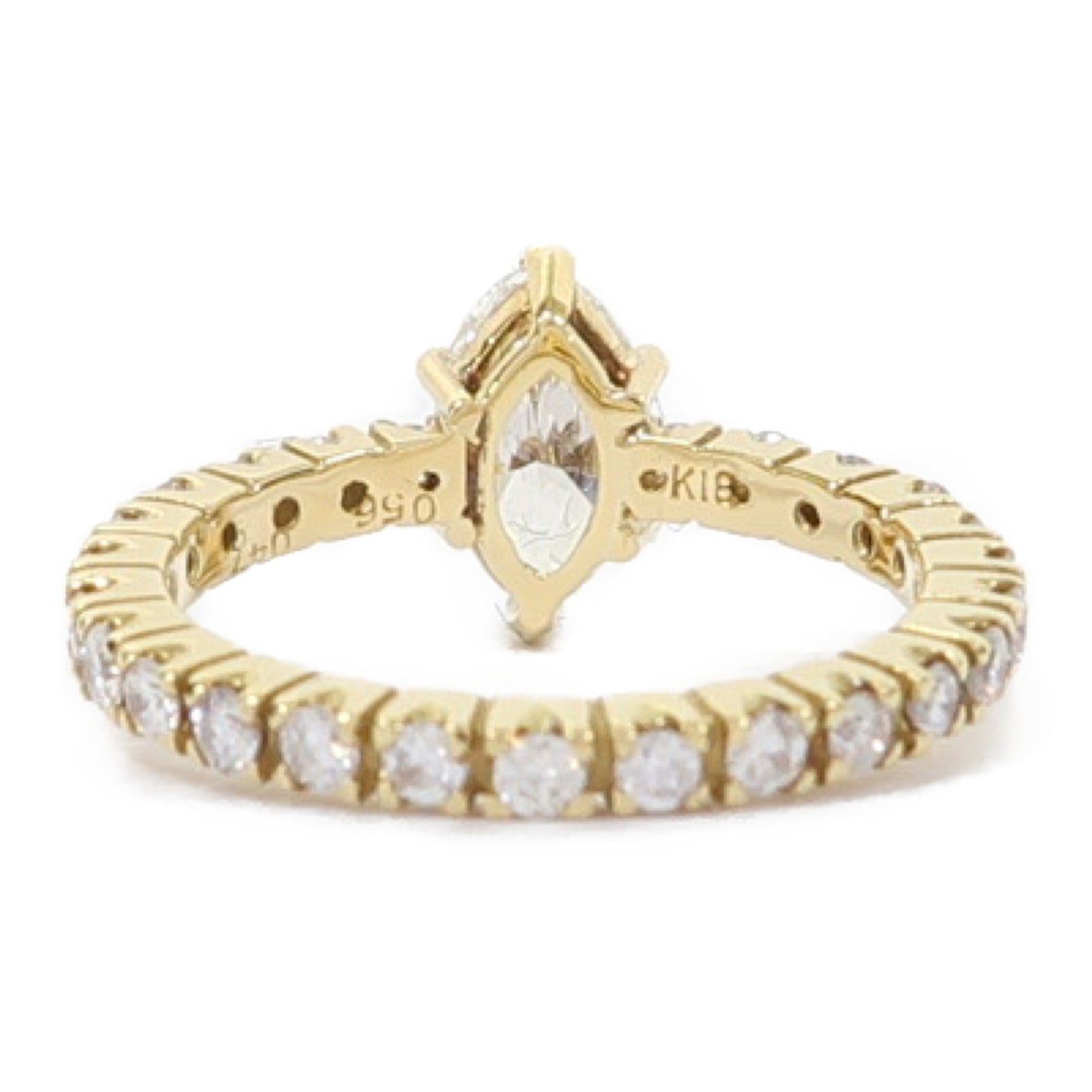JEWELRY 18K黃金Ring0.56ct鑽石/0.47ct鑽石戒指US#3.75