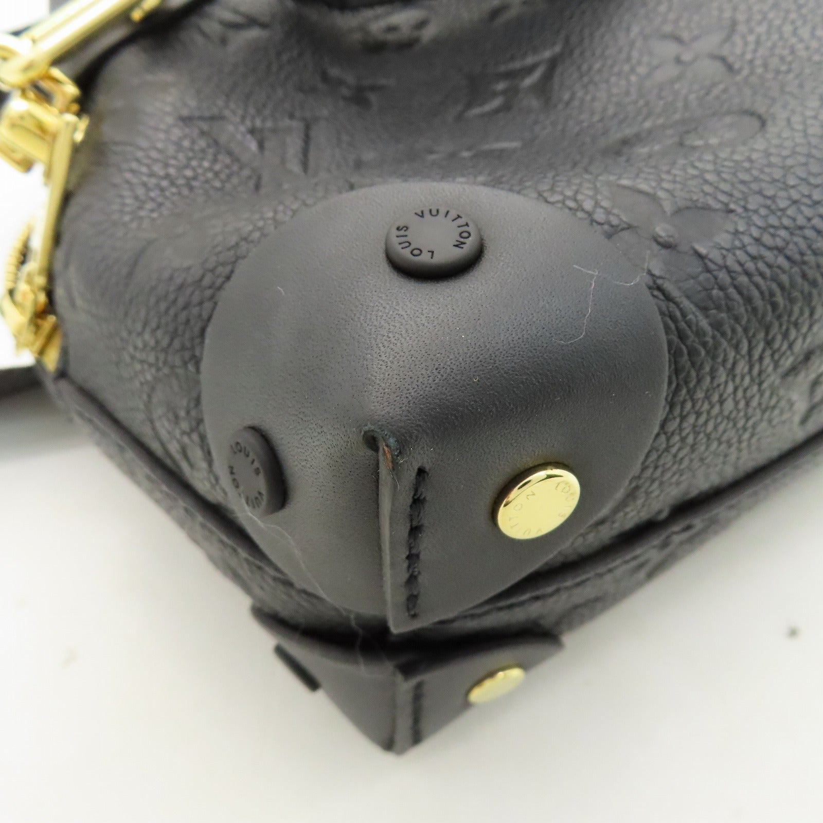LOUIS VUITTON Monogram Empreinte Petite Malle Souple金扣手挽肩背兩用袋黑色