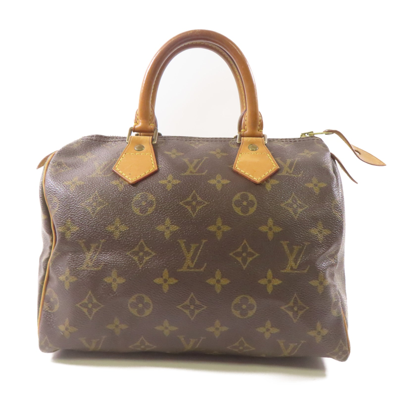 LOUIS VUITTON Monogram Speedy 25金扣手挽袋棕色