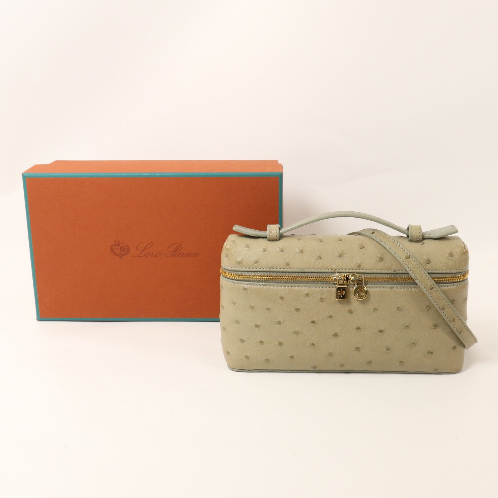 Loro Piana 鴕鳥皮革Extra pocket L19手挽肩背兩用袋