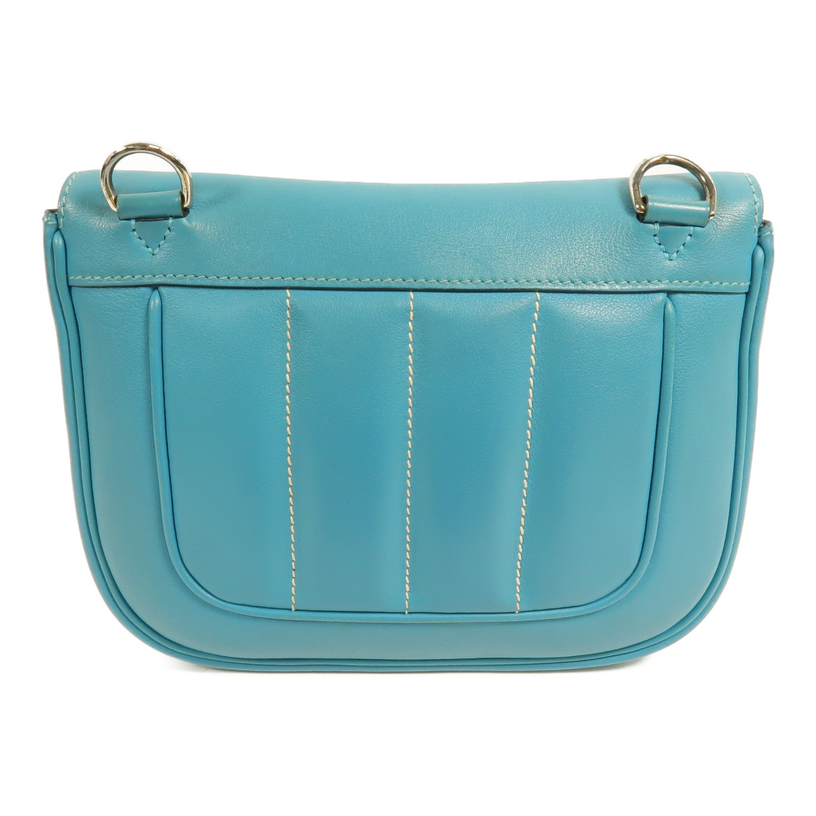 HERMES Swift皮革Berline Mini肩背袋Blue Paon