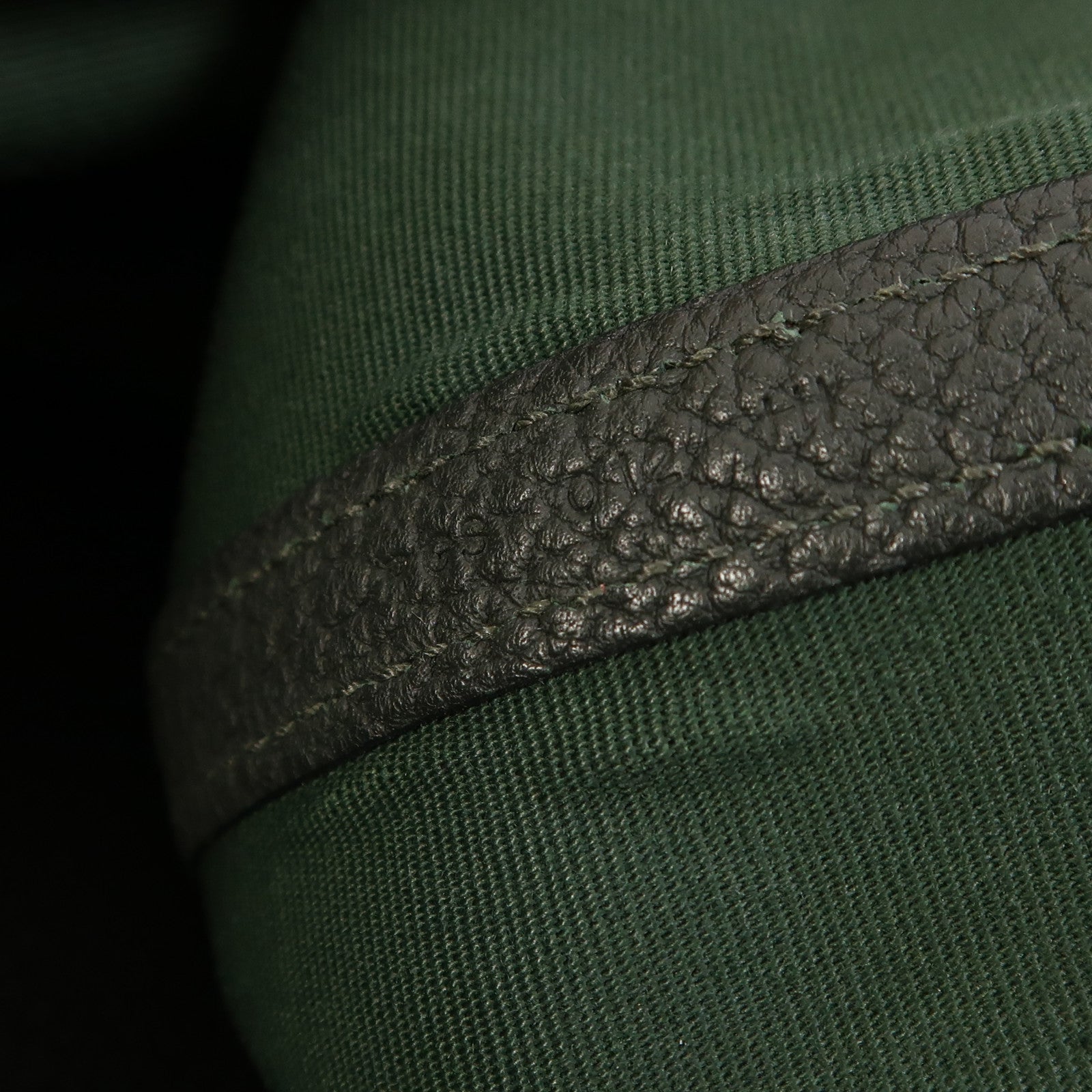 HERMES 帆布Garden Party PM銀扣手挽袋Vert Anglais