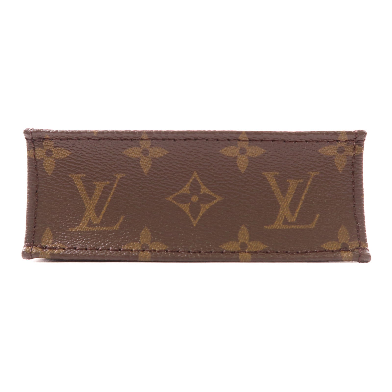 LOUIS VUITTON Monogram Petit Sac Plat金扣手挽肩背兩用袋棕色