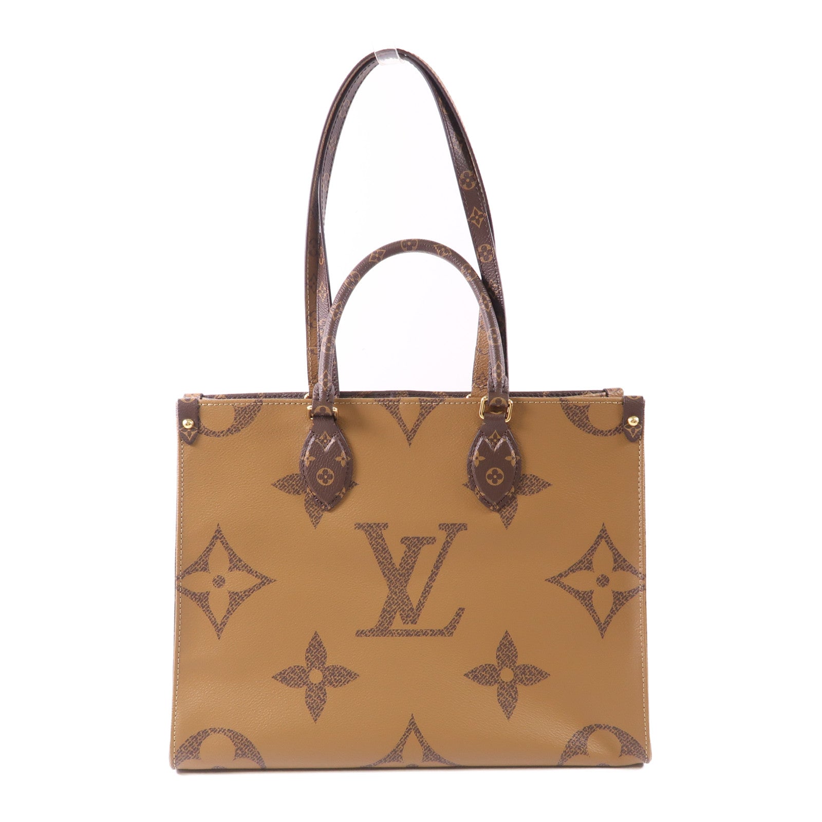 LOUIS VUITTON Monogram Giant On The Go MM金扣手挽肩背兩用袋