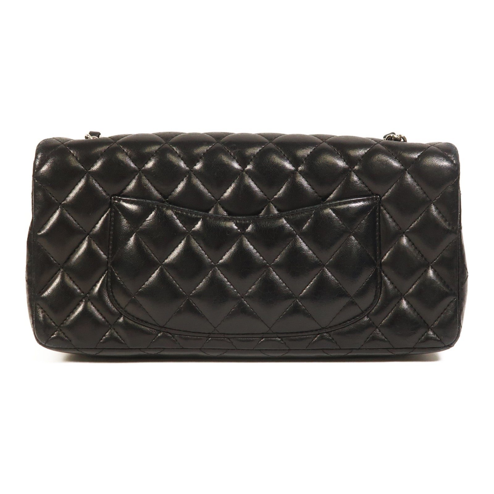 CHANEL 羊皮皮革Chain Shoulder銀扣鏈帶肩背袋