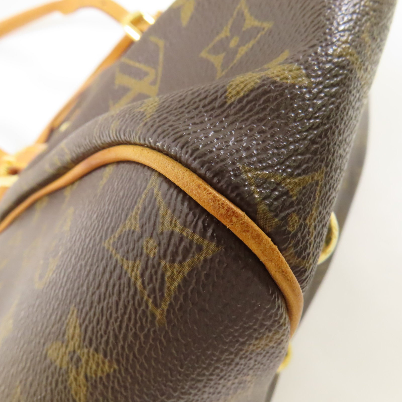 LOUIS VUITTON Monogram Tivoli GM金扣肩背袋棕色