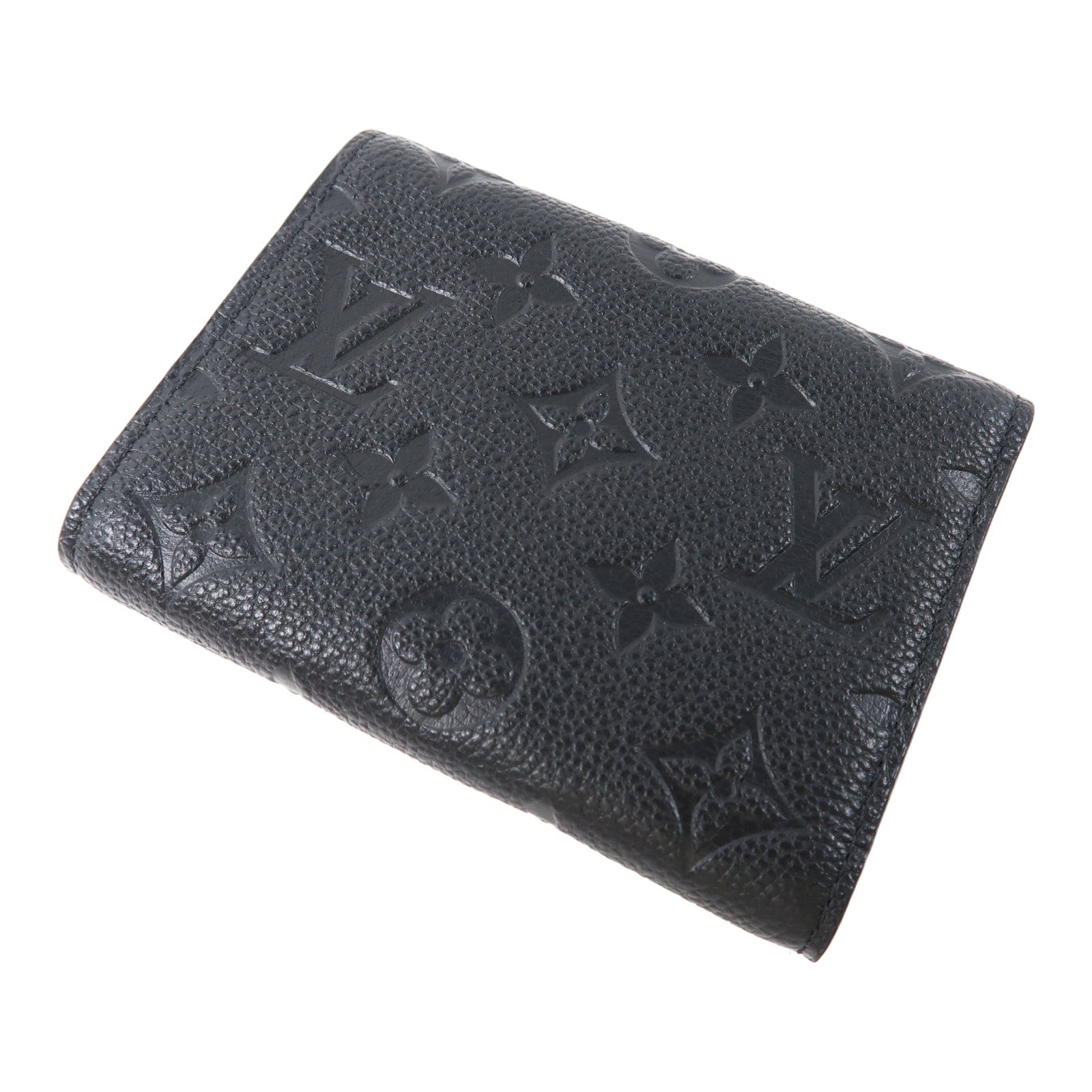 LOUIS VUITTON Monogram Empreinte Victorine Wallet金扣三摺錢包黑色