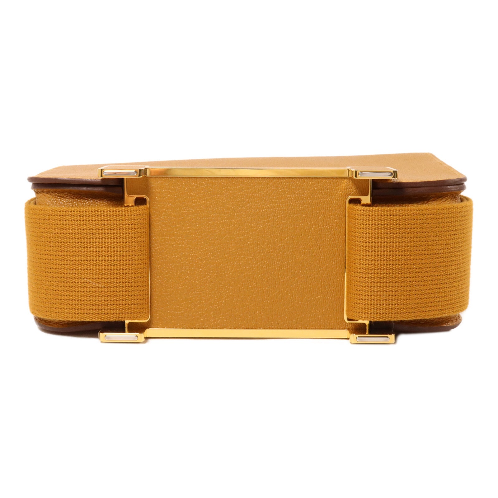 HERMES Chevre皮革Geta肩背袋Caramel