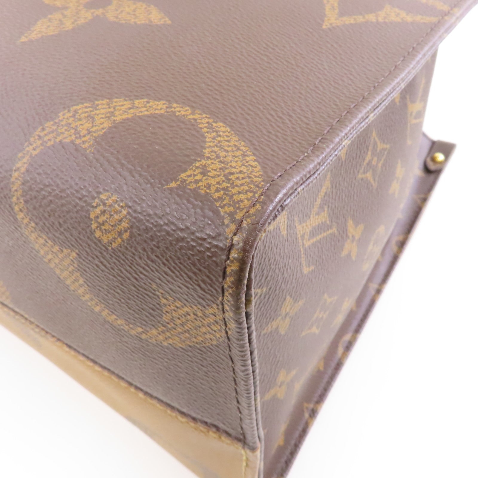 LOUIS VUITTON Monogram/Monogram Reverse On The Go MM金扣手挽肩背兩用袋啡色