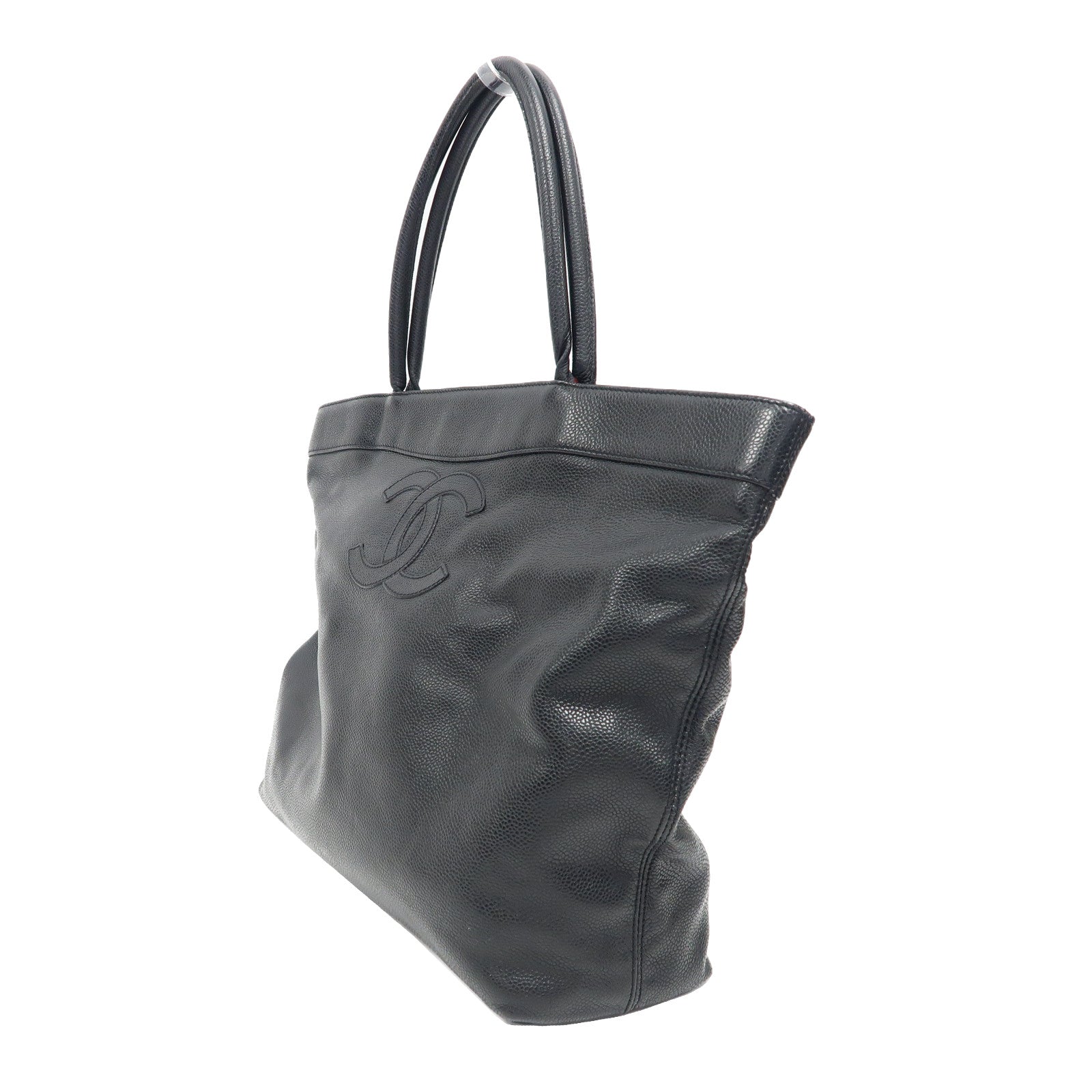 CHANEL 【激減優惠】Caviar皮革Shoulder Bag金扣肩背袋黑色