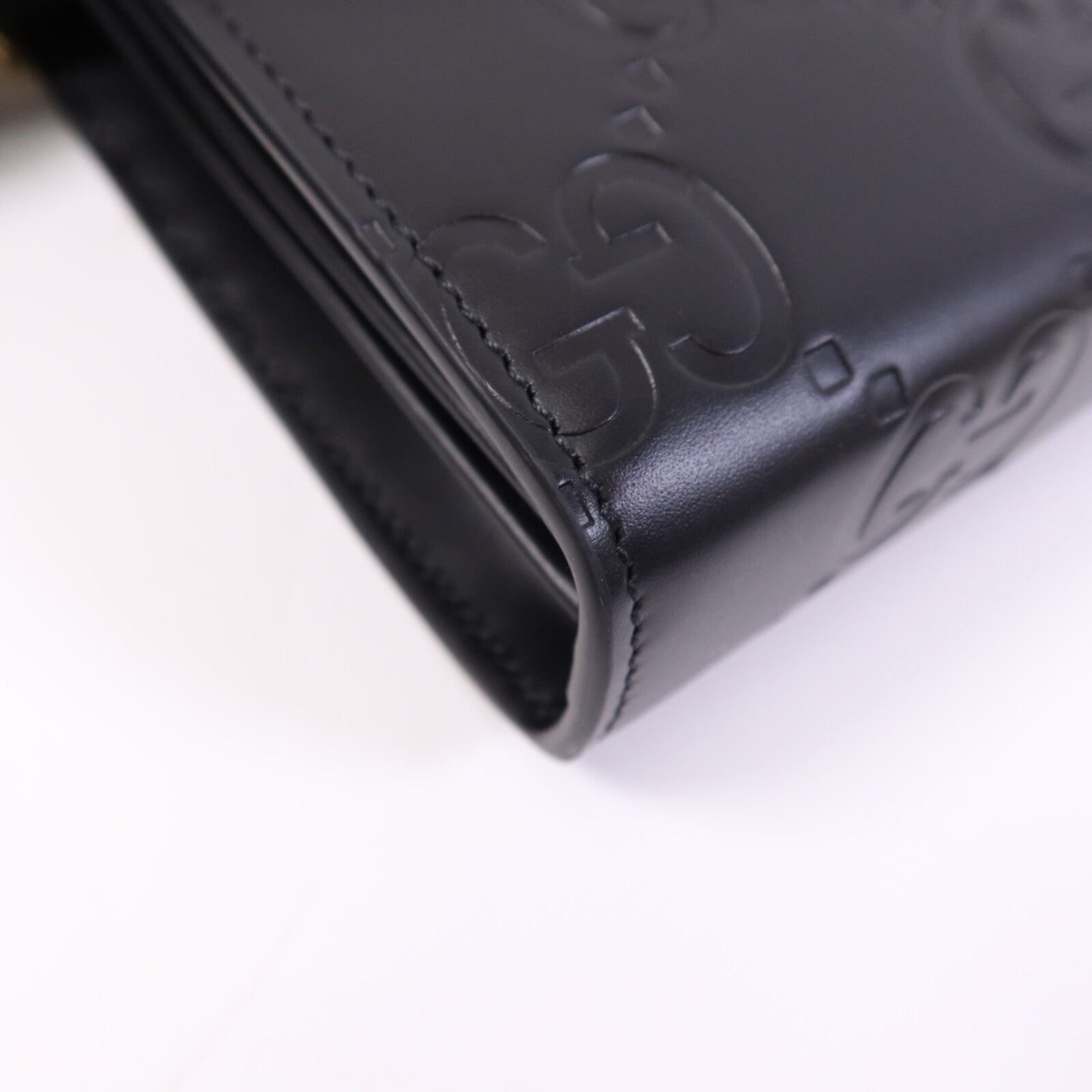 GUCCI 【激減優惠】牛皮皮革GG Chain Wallet金扣鏈帶肩背袋