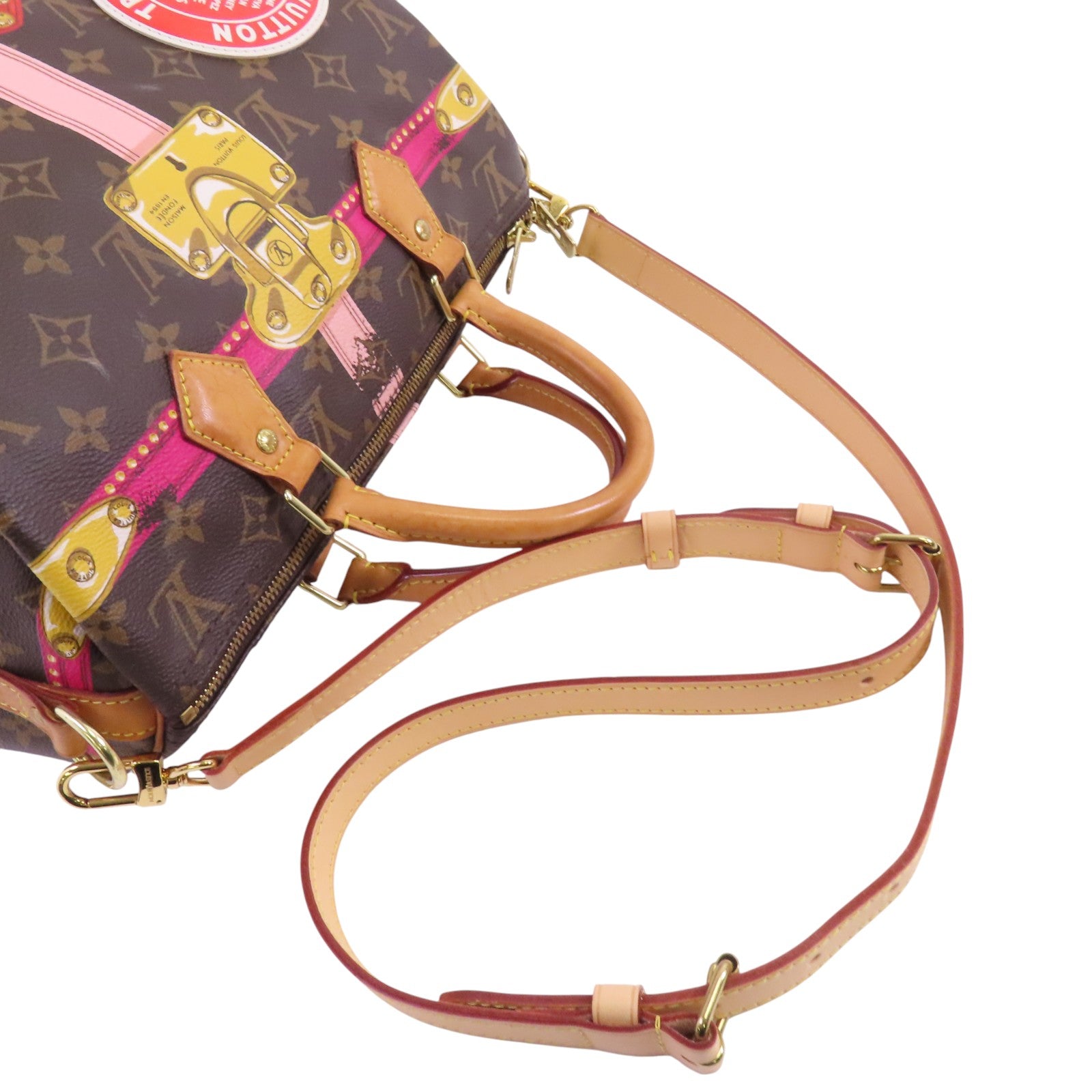 LOUIS VUITTON Monogram Speedy Bandouliere 30 Summer Trunk金扣手挽肩背兩用袋