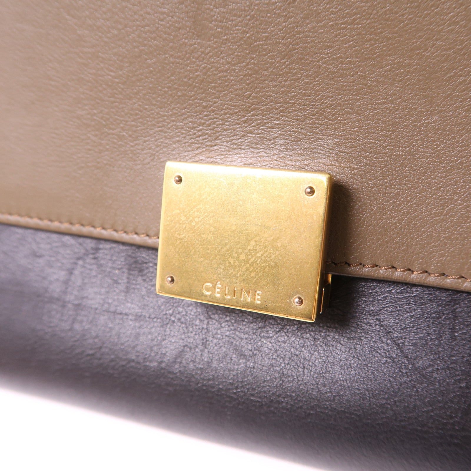 CELINE 牛皮皮革Trapeze金扣手挽肩背兩用袋