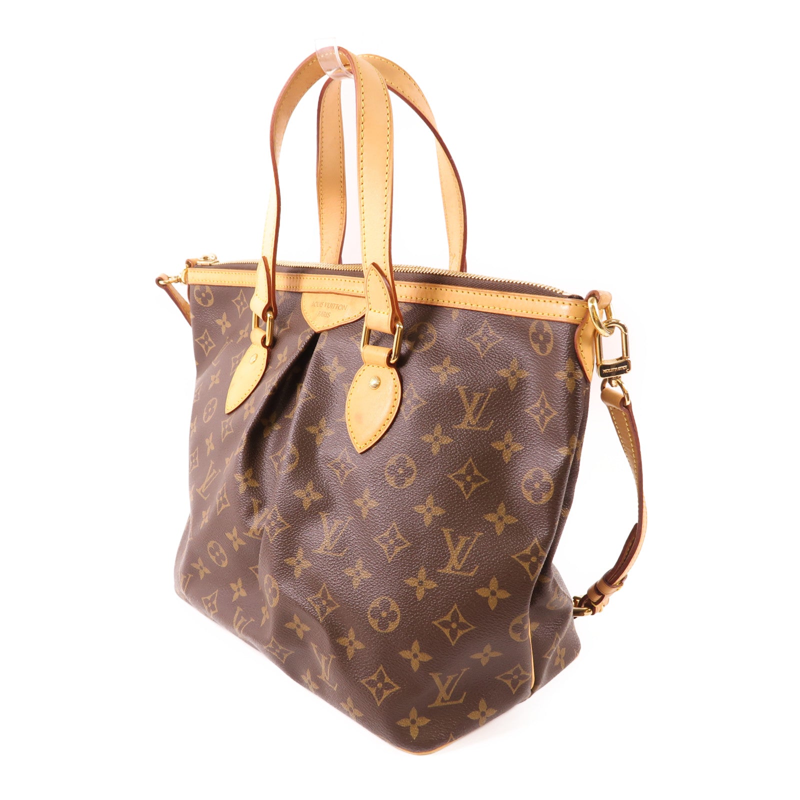 LOUIS VUITTON Monogram Palermo PM金扣手挽肩背兩用袋棕色