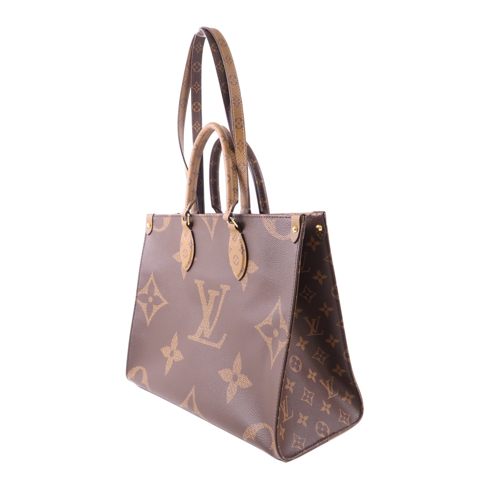 LOUIS VUITTON Monogram Giant On The Go MM金扣手挽肩背兩用袋