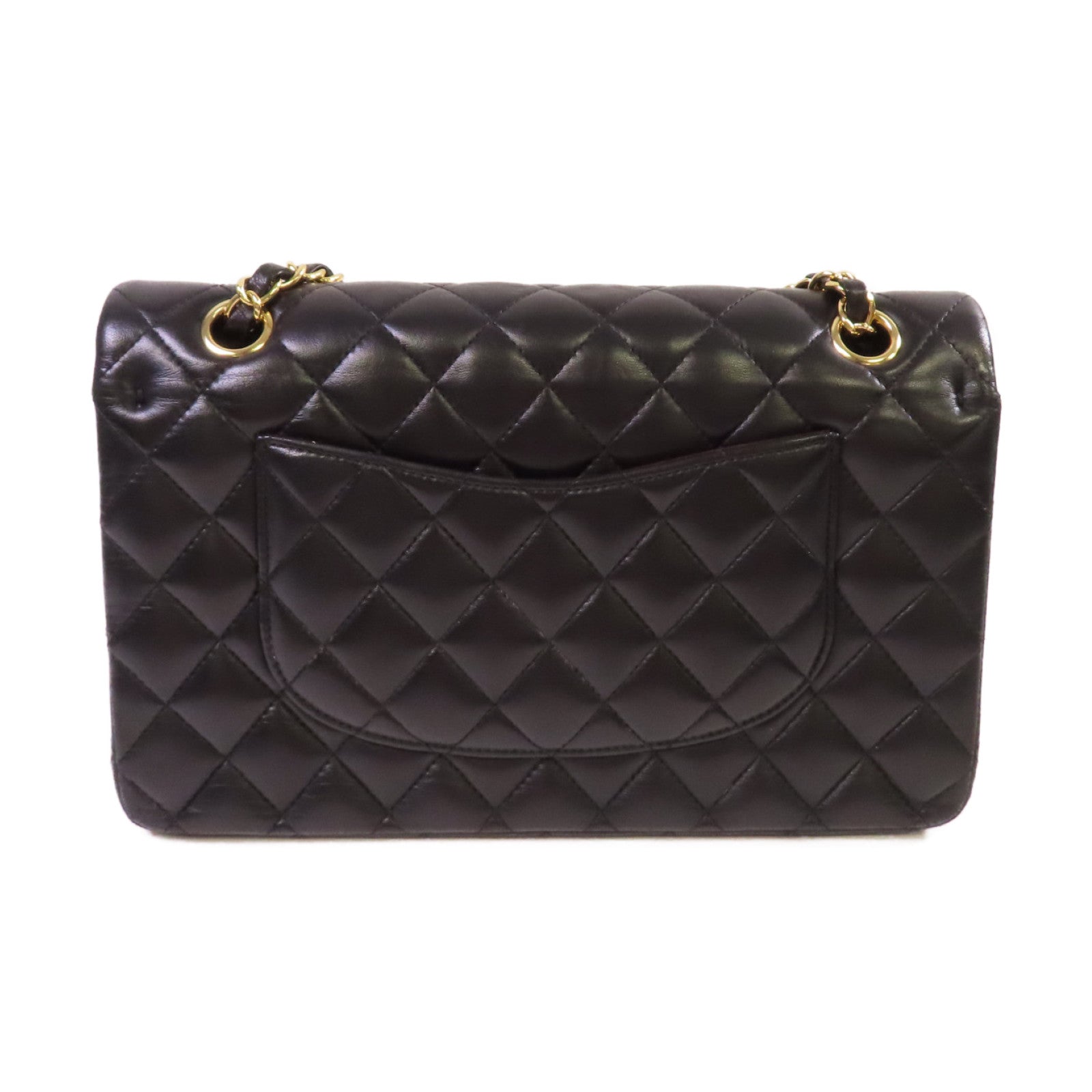 CHANEL 菱格羊皮皮革Classic 25 Chain Shoulder Bag金扣鏈帶肩背袋黑色