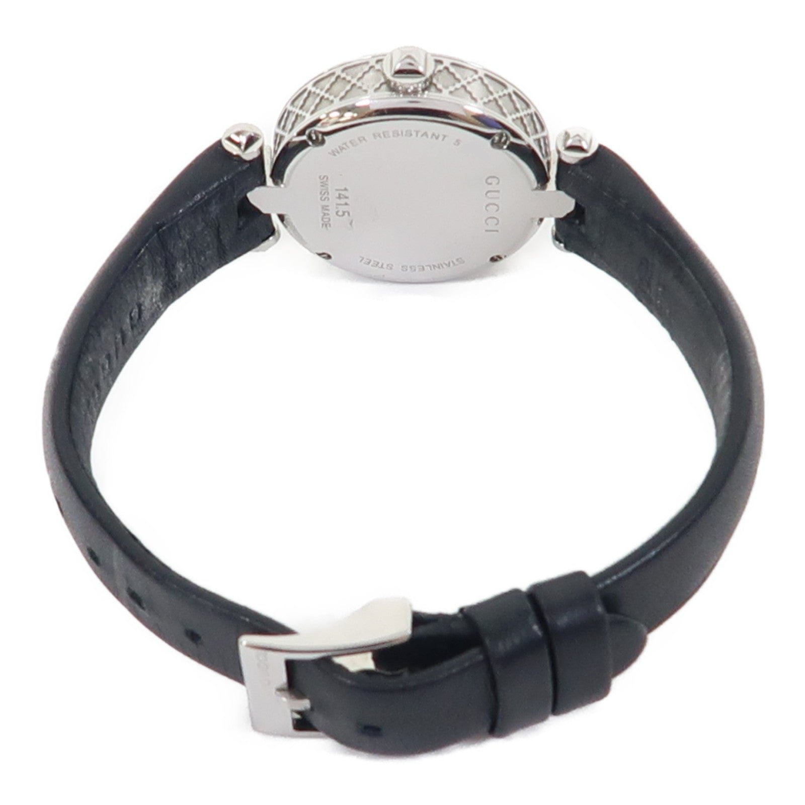 GUCCI Diamantissima Watch不鏽鋼手錶石英機芯黑色