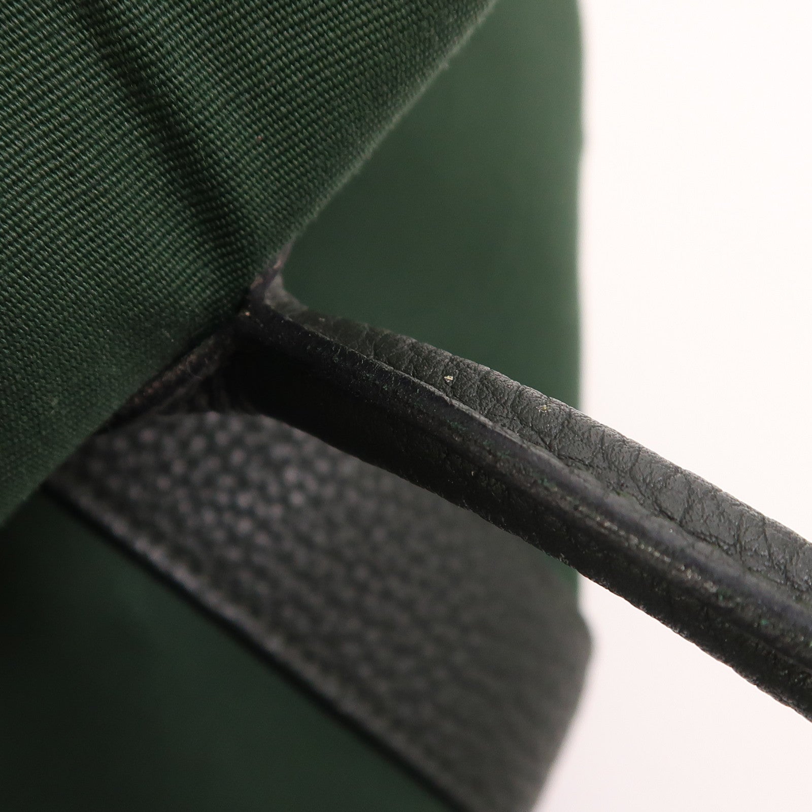 HERMES 帆布Garden Party PM銀扣手挽袋Vert Anglais