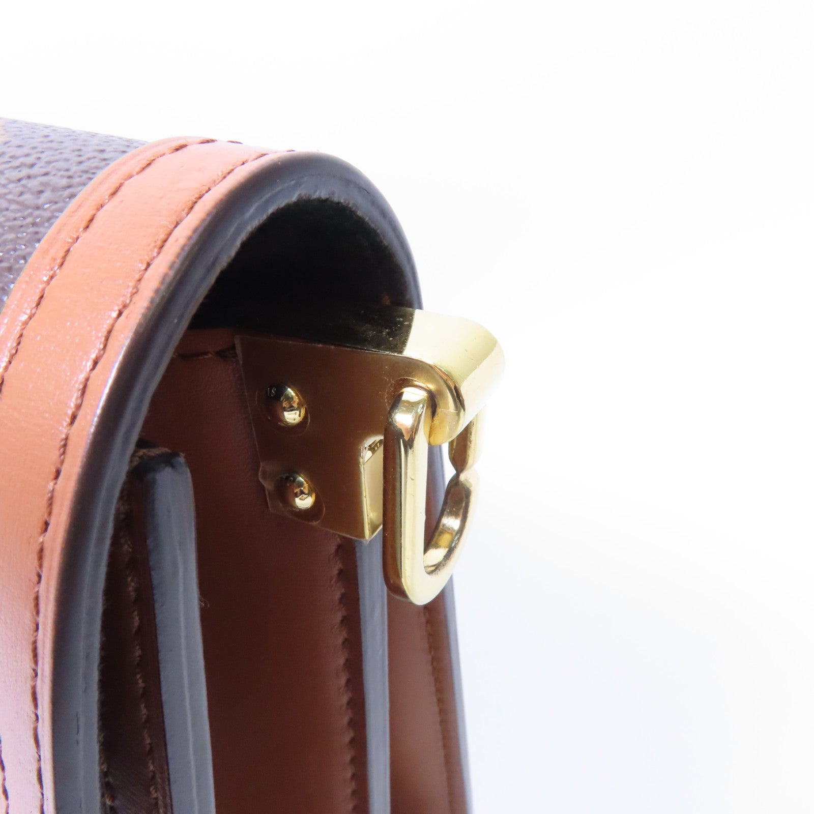 LOUIS VUITTON Monogram Dauphine MM金扣鏈帶手挽肩背兩用袋啡色