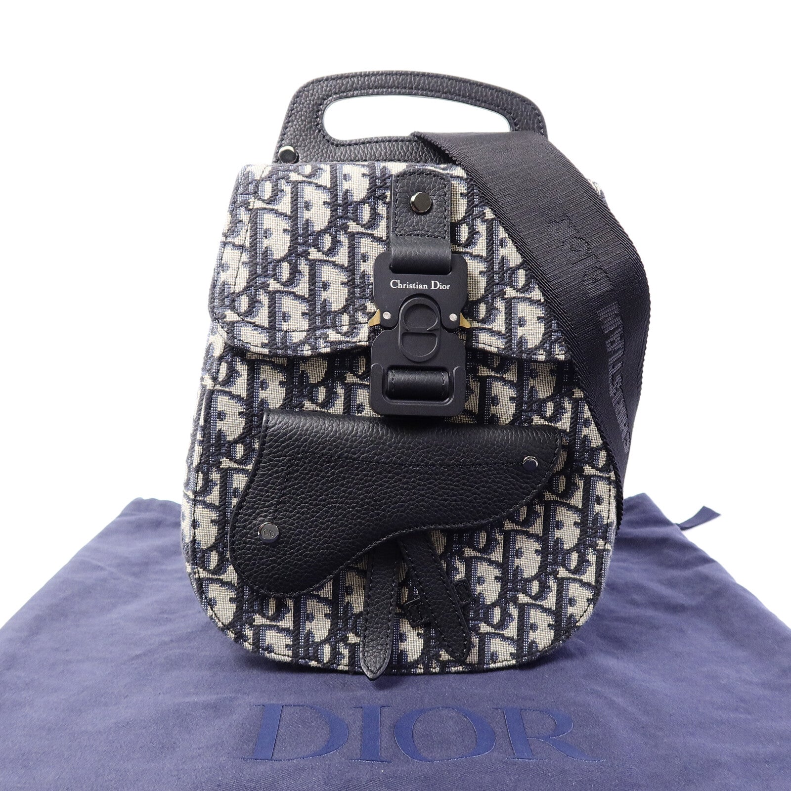 Dior 帆布/牛皮皮革Gallop Sling Bag肩背袋