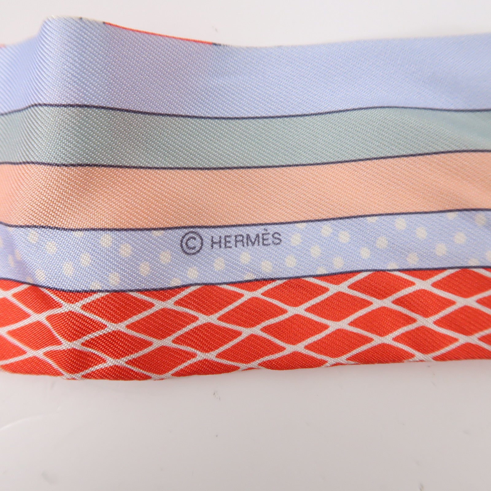 HERMES 絲質Scarf絲巾紅色/粉紅色