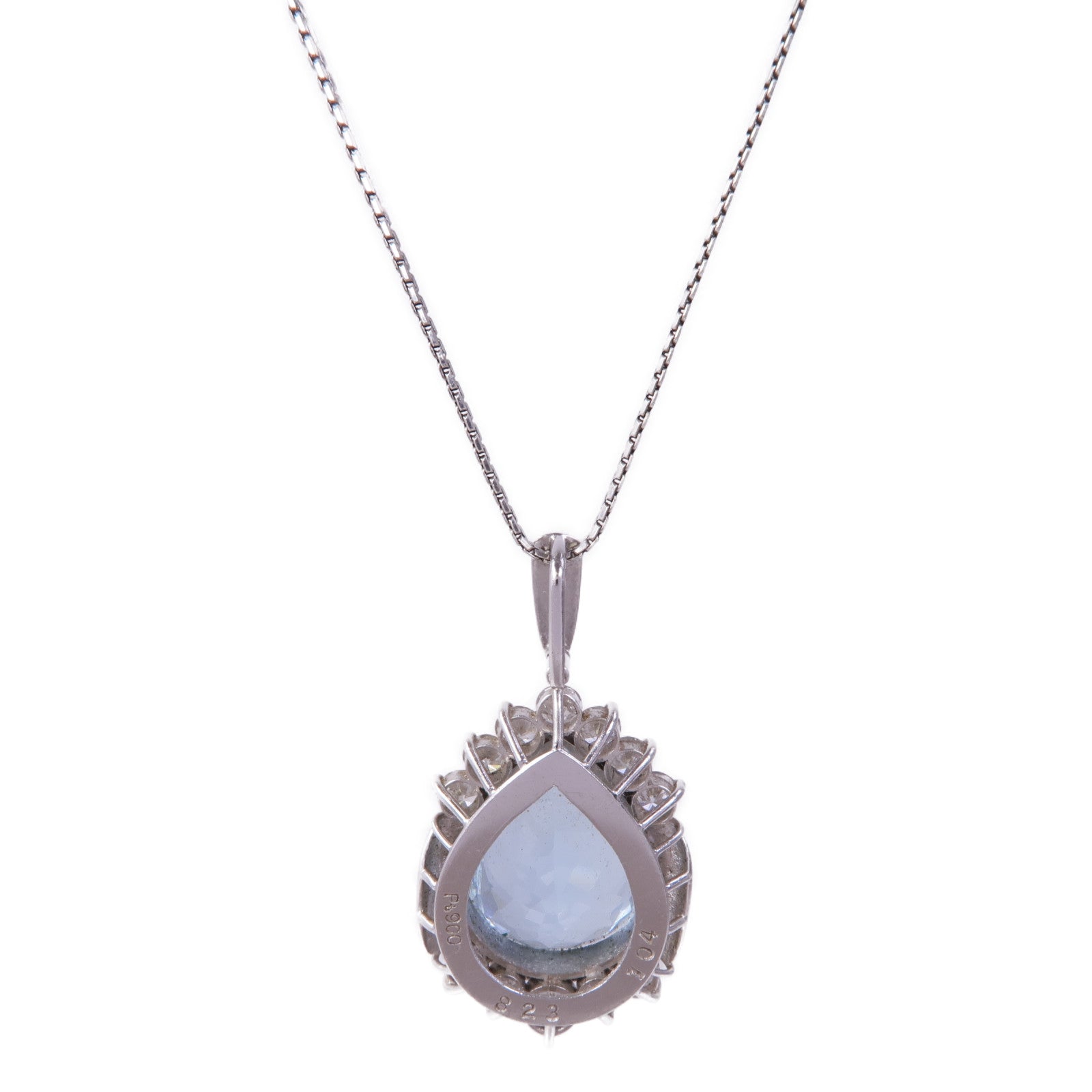 JEWELRY PT900/PT850鉑金Aquamarine Diamond Necklace藍晶/鑽石項鍊