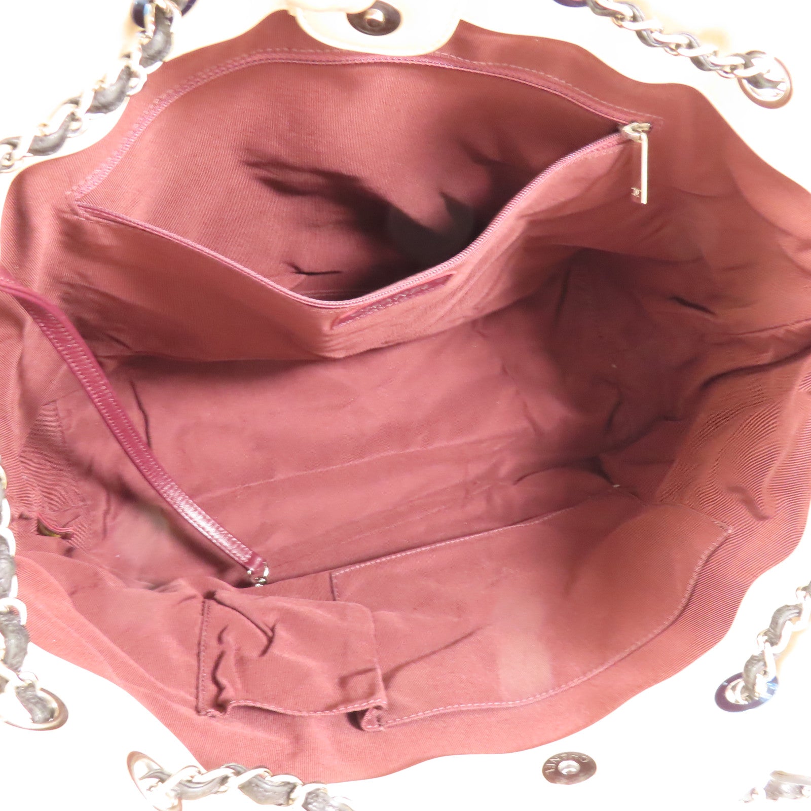 CHANEL 牛皮皮革Shoulder Bag銀扣手挽肩背兩用袋