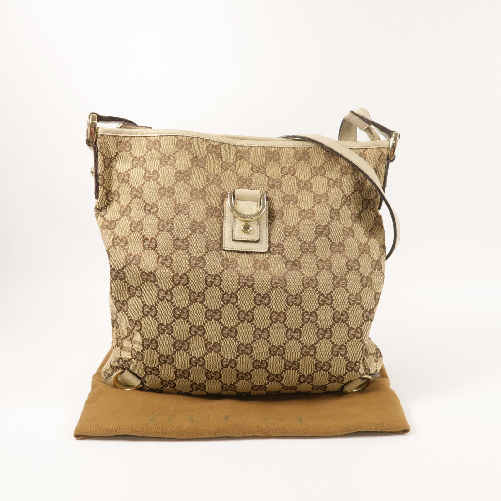 GUCCI 帆布Shoulder Bag金扣肩背袋