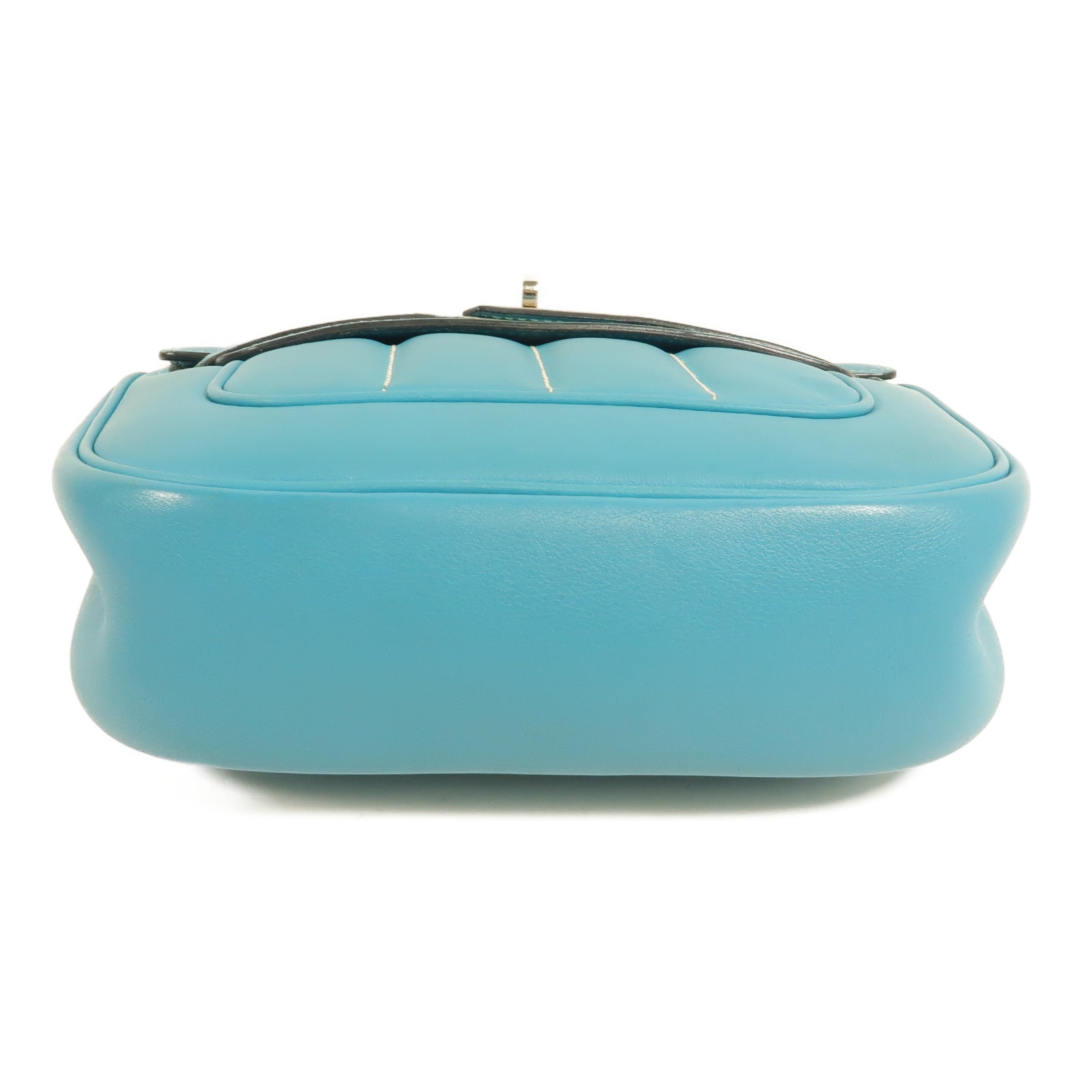 HERMES Swift皮革Berline Mini肩背袋Blue Paon