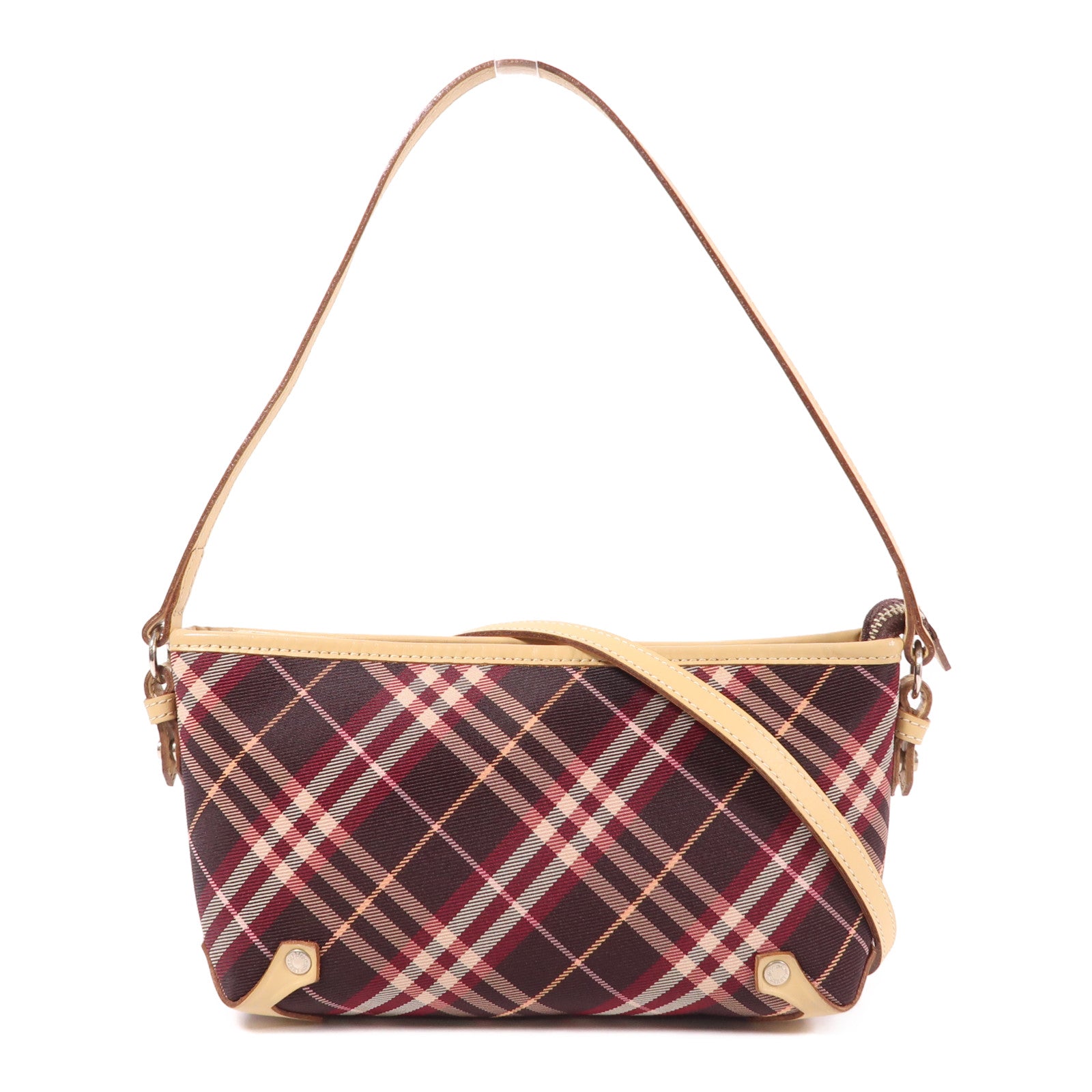 BURBERRY BLUE LABEL 帆布2 Way Shoulder銀扣手挽肩背兩用袋
