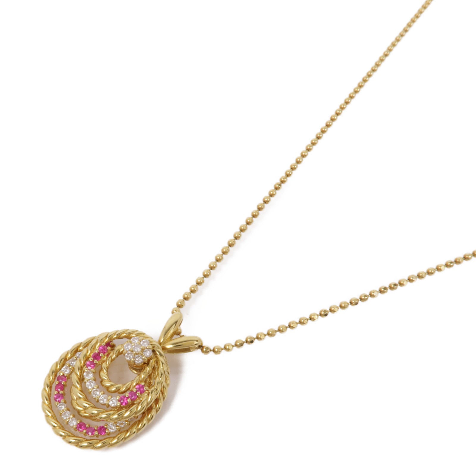 JEWELRY 18K黃金0.64ct紅寶石/0.54ct鑽石Ruby/Diamond Necklace項鏈
