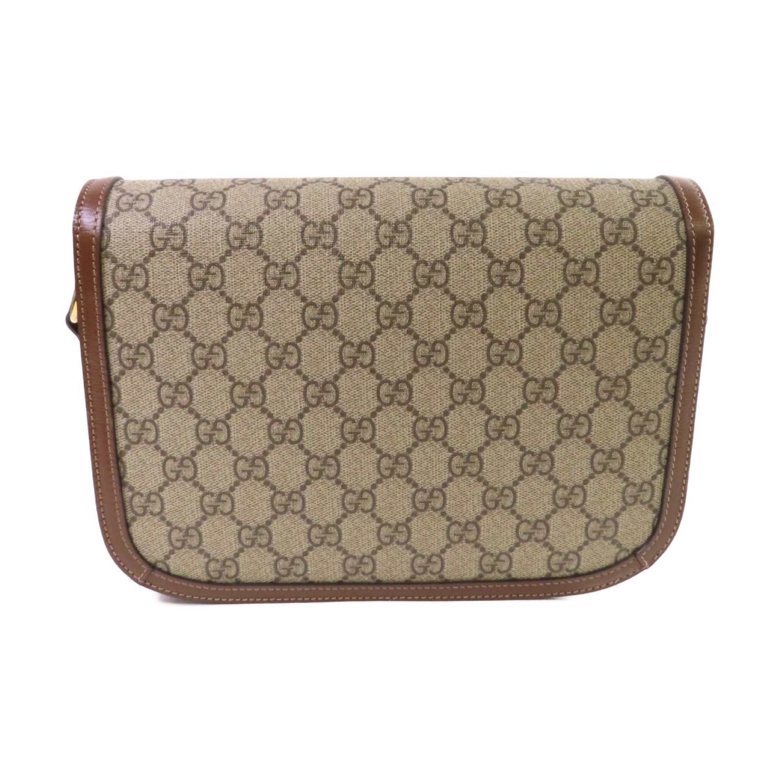GUCCI 塗層帆布Horsebit 1955 Shoulder Bag金扣肩背袋啡色