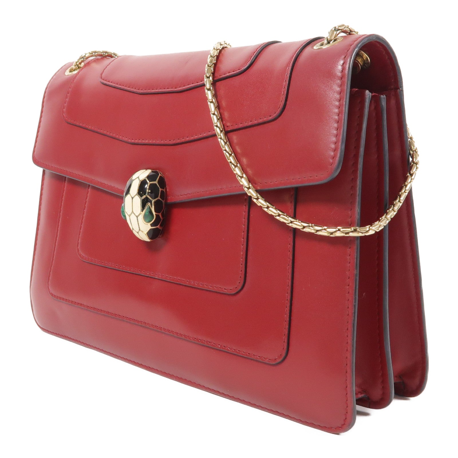 BVLGARI 【激減優惠】牛皮皮革Serpenti Forever金扣鏈帶肩背袋