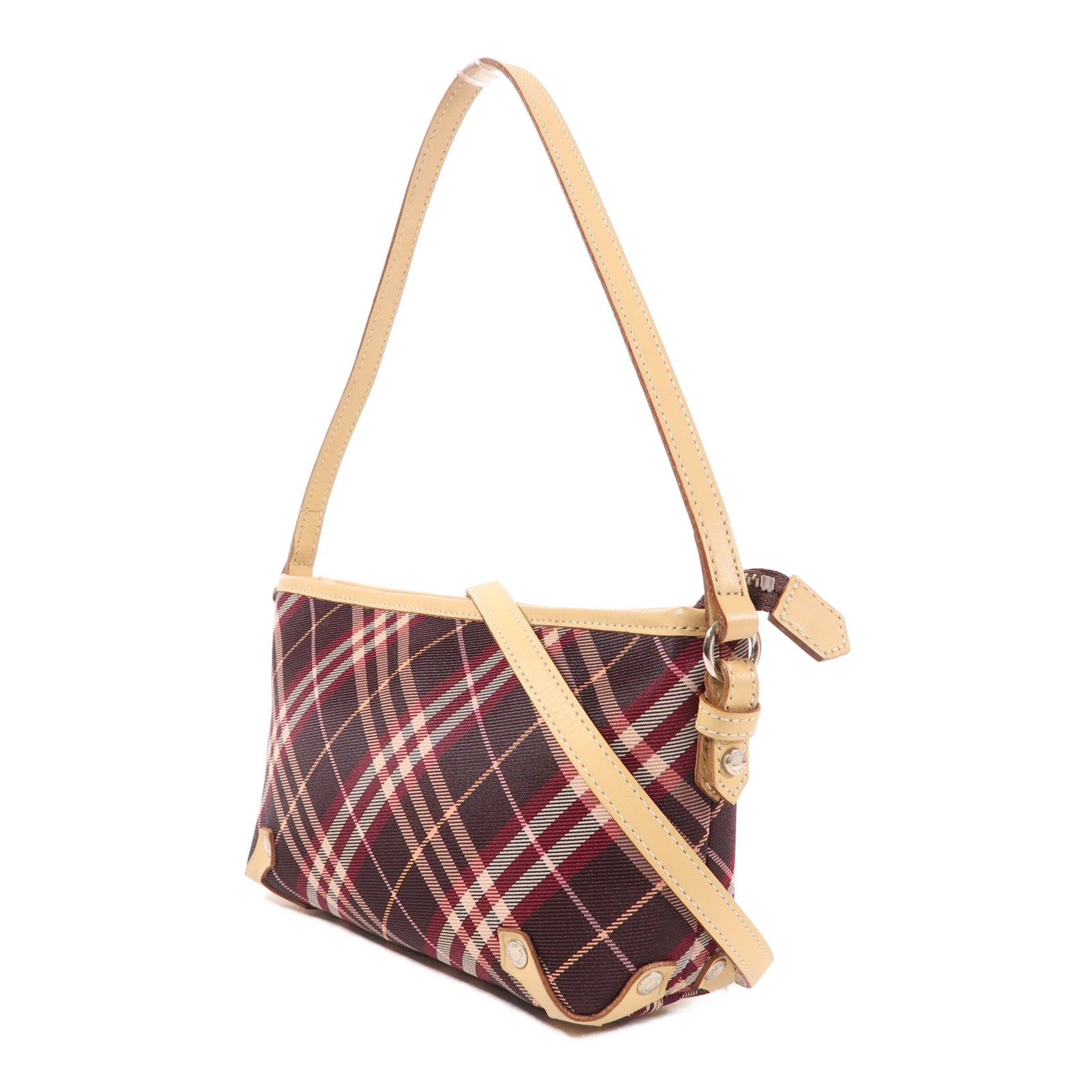 BURBERRY BLUE LABEL 帆布2 Way Shoulder銀扣手挽肩背兩用袋
