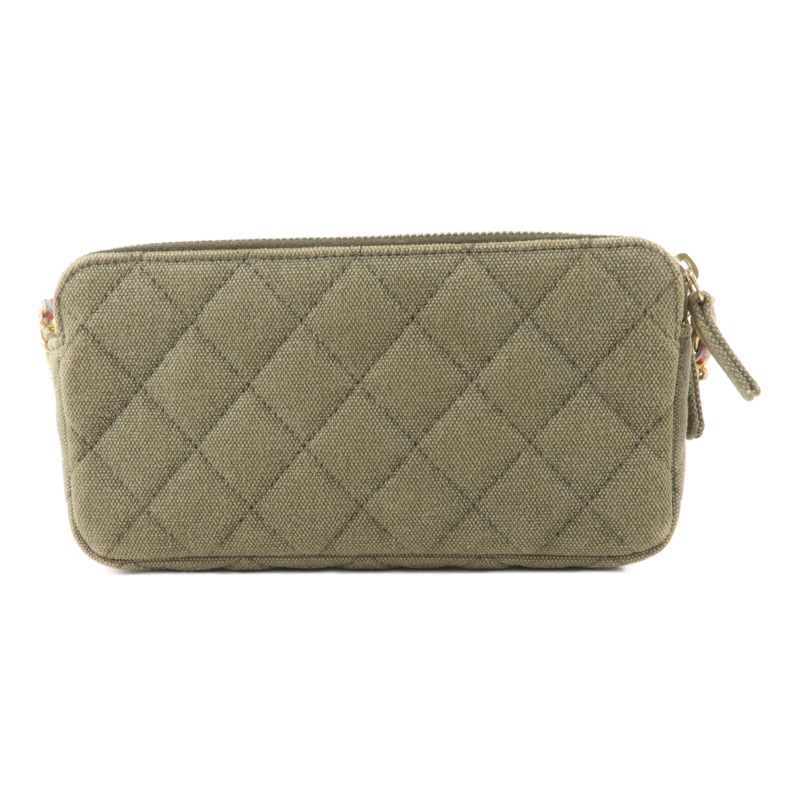 CHANEL 帆布Chain Shoulder鏈帶肩背袋