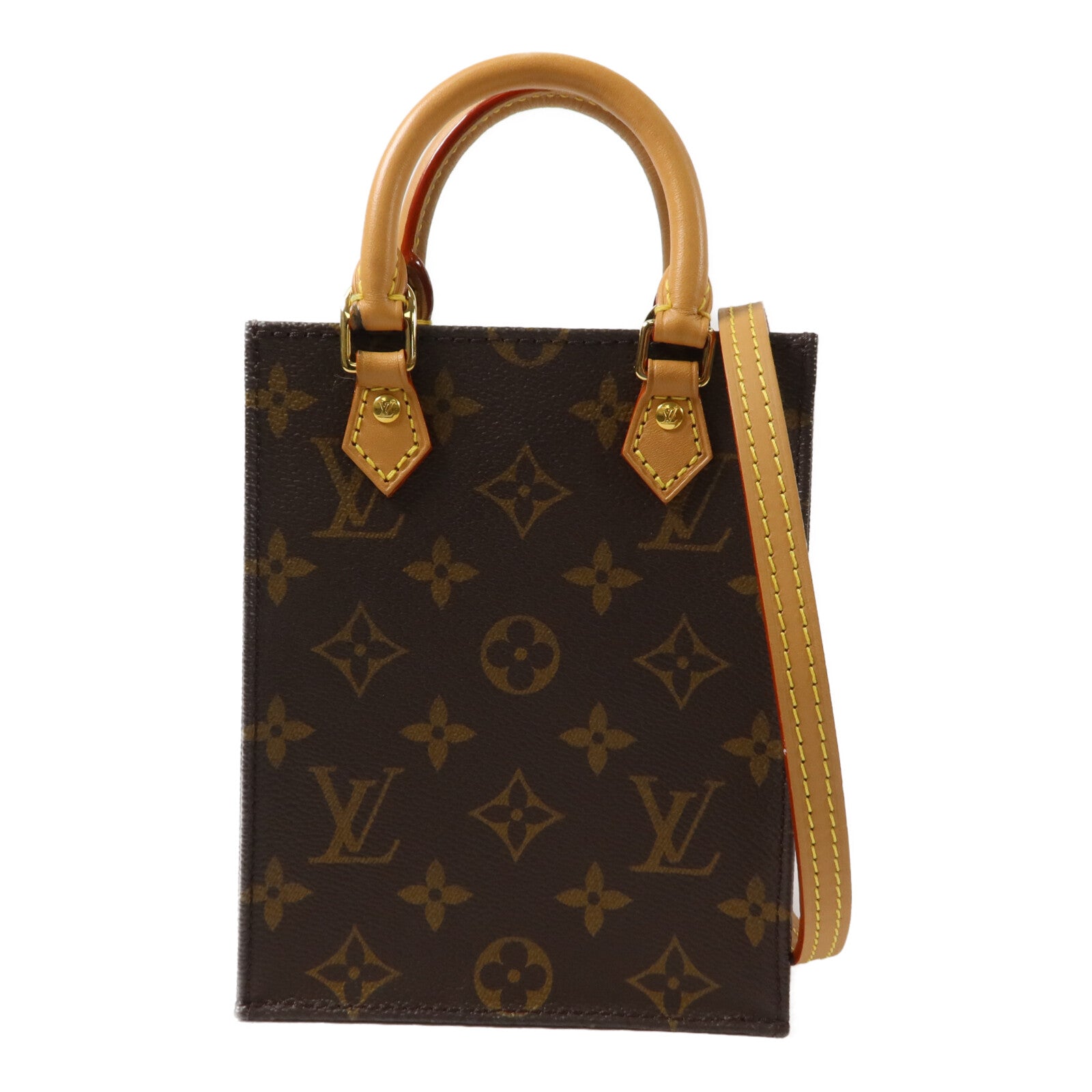LOUIS VUITTON Monogram Petit Sac Plat手挽肩背兩用袋
