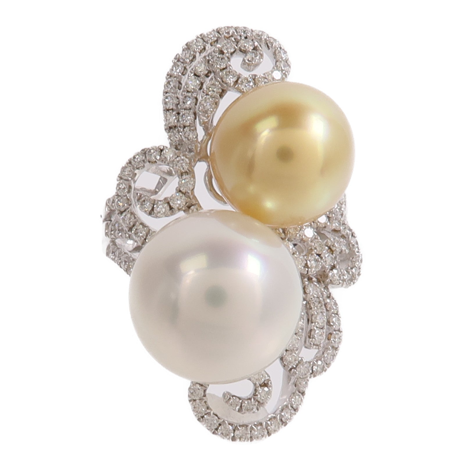JEWELRY 18K白金Pearl Diamond Ring珍珠/鑽石戒指