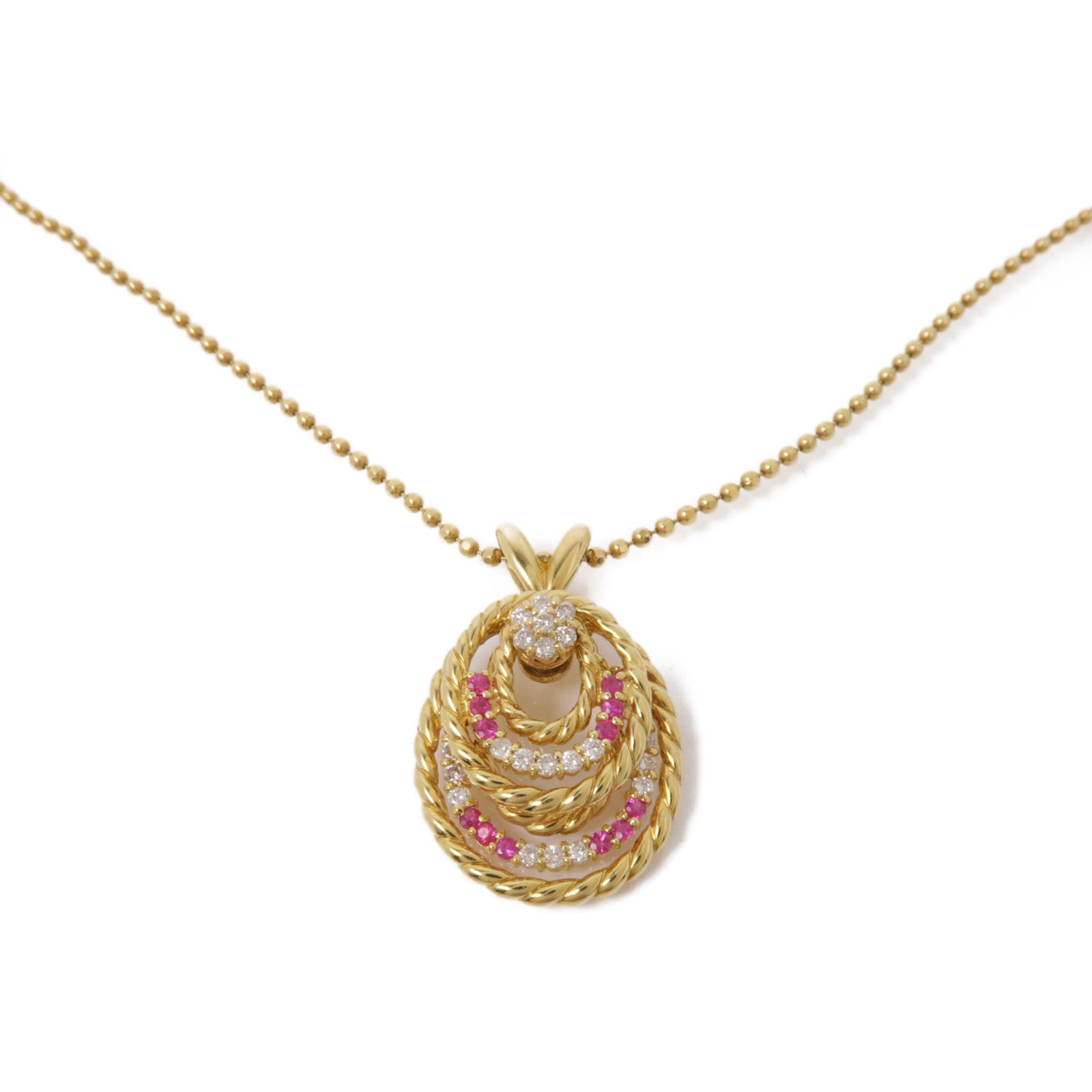 JEWELRY 18K黃金0.64ct紅寶石/0.54ct鑽石Ruby/Diamond Necklace項鏈