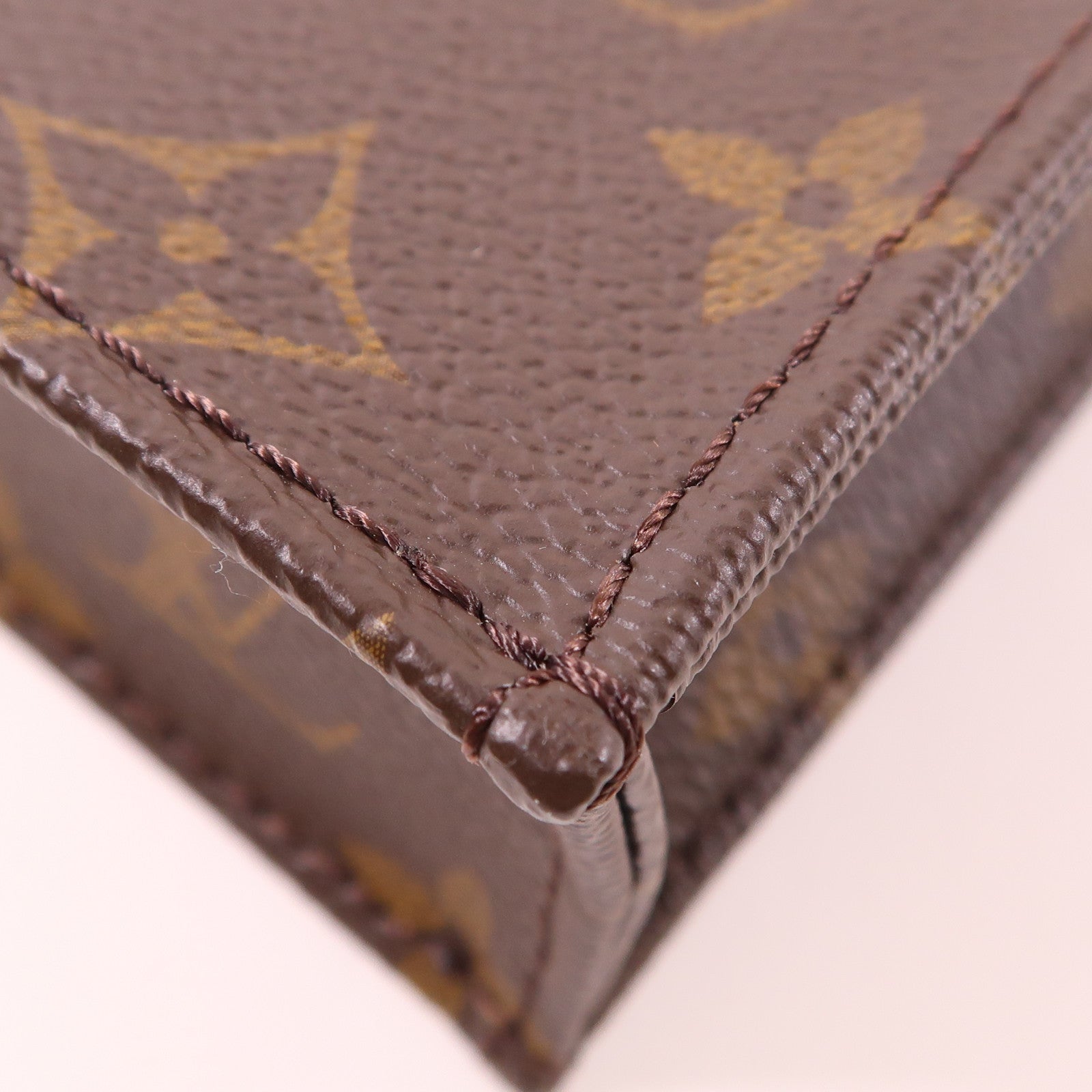 LOUIS VUITTON Monogram Petit Sac Plat金扣手挽肩背兩用袋棕色