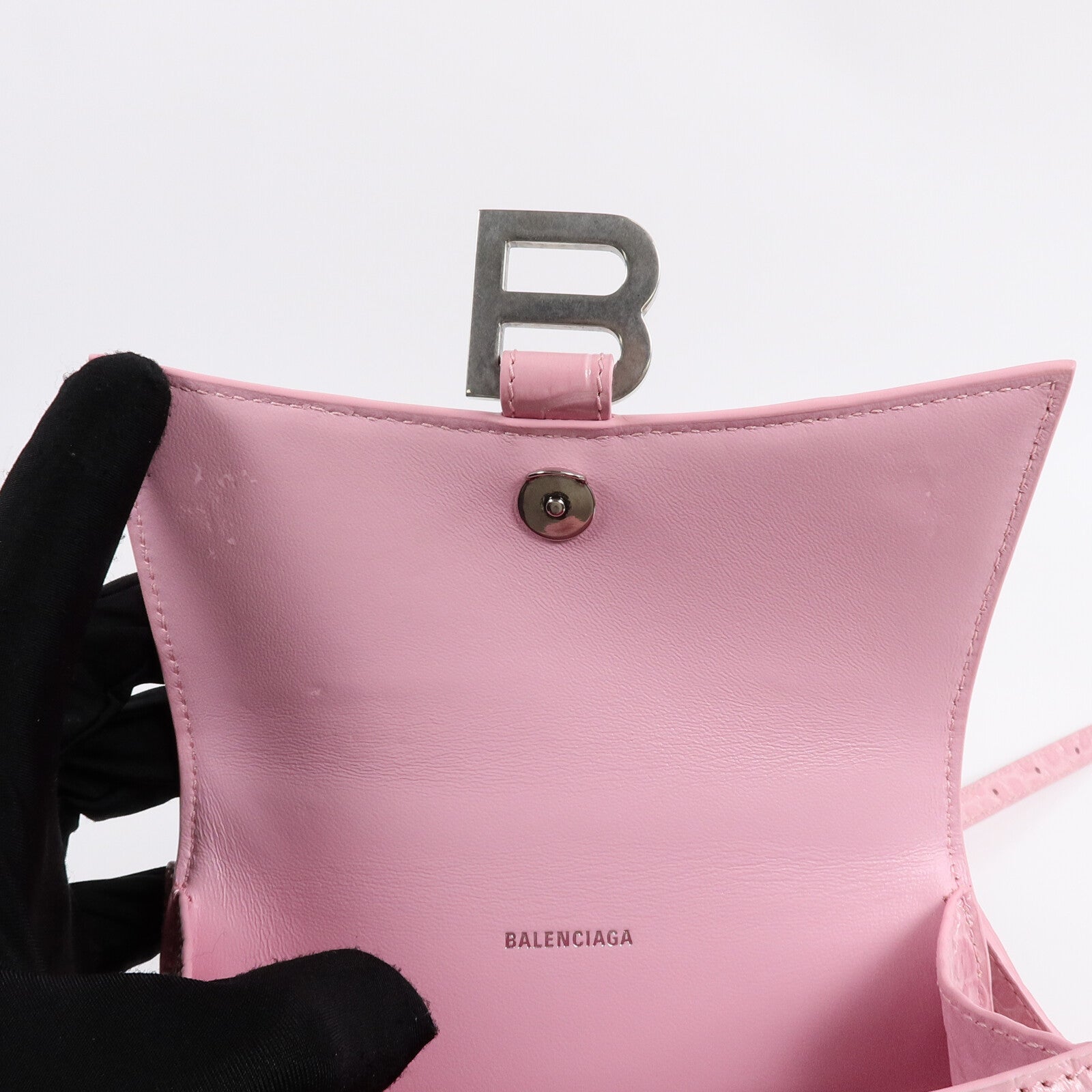 BALENCIAGA 牛皮皮革Hourglass XS Handbag手挽肩背兩用袋