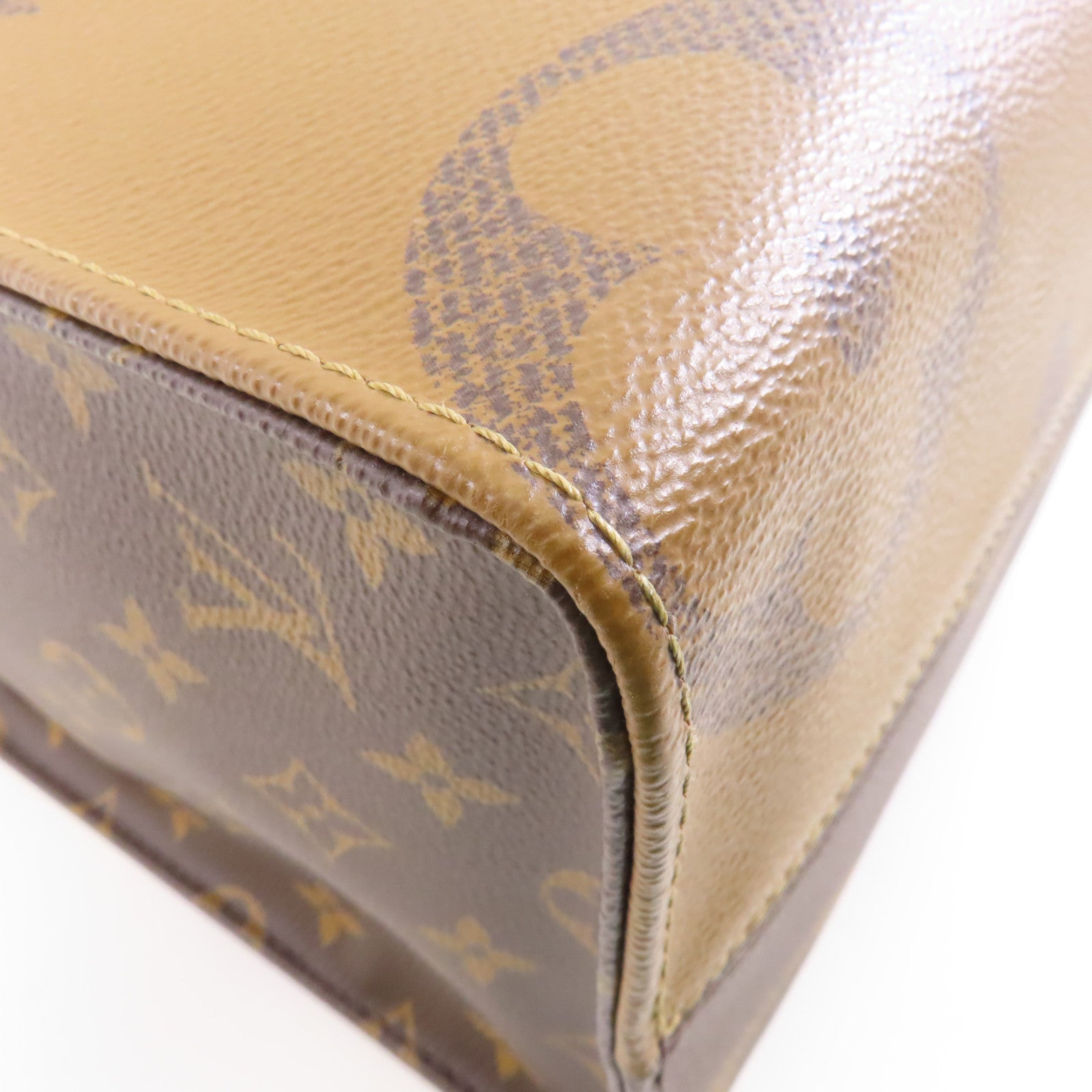 LOUIS VUITTON Monogram/Monogram Reverse On The Go MM金扣手挽肩背兩用袋啡色