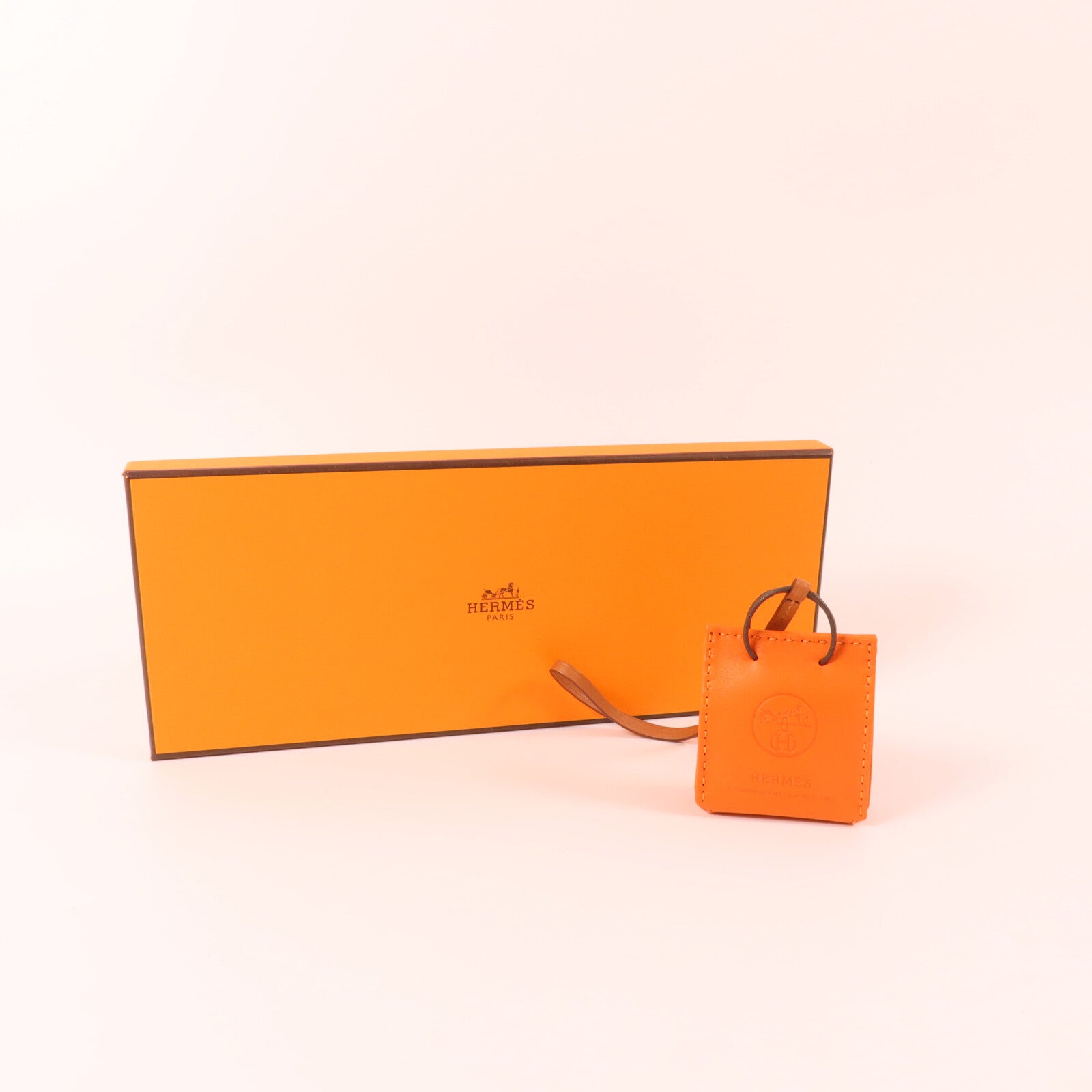 HERMES Milo/Swift皮革Sac Orange Bag Charm掛飾Orange
